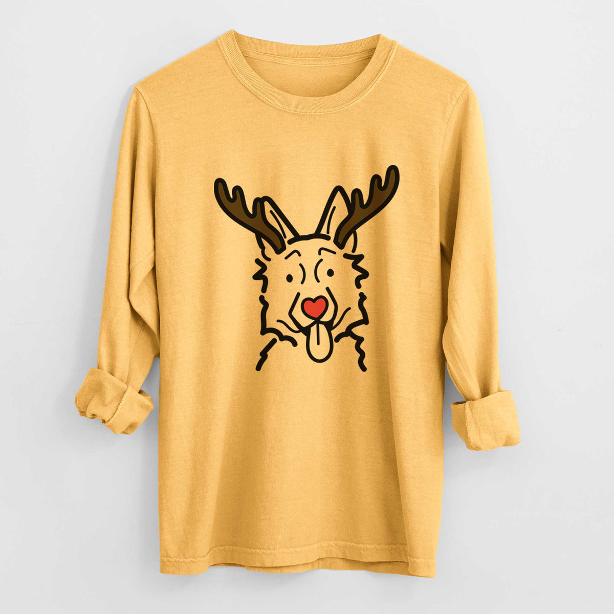 Red Nose German Shepherd - Heavyweight 100% Cotton Long Sleeve