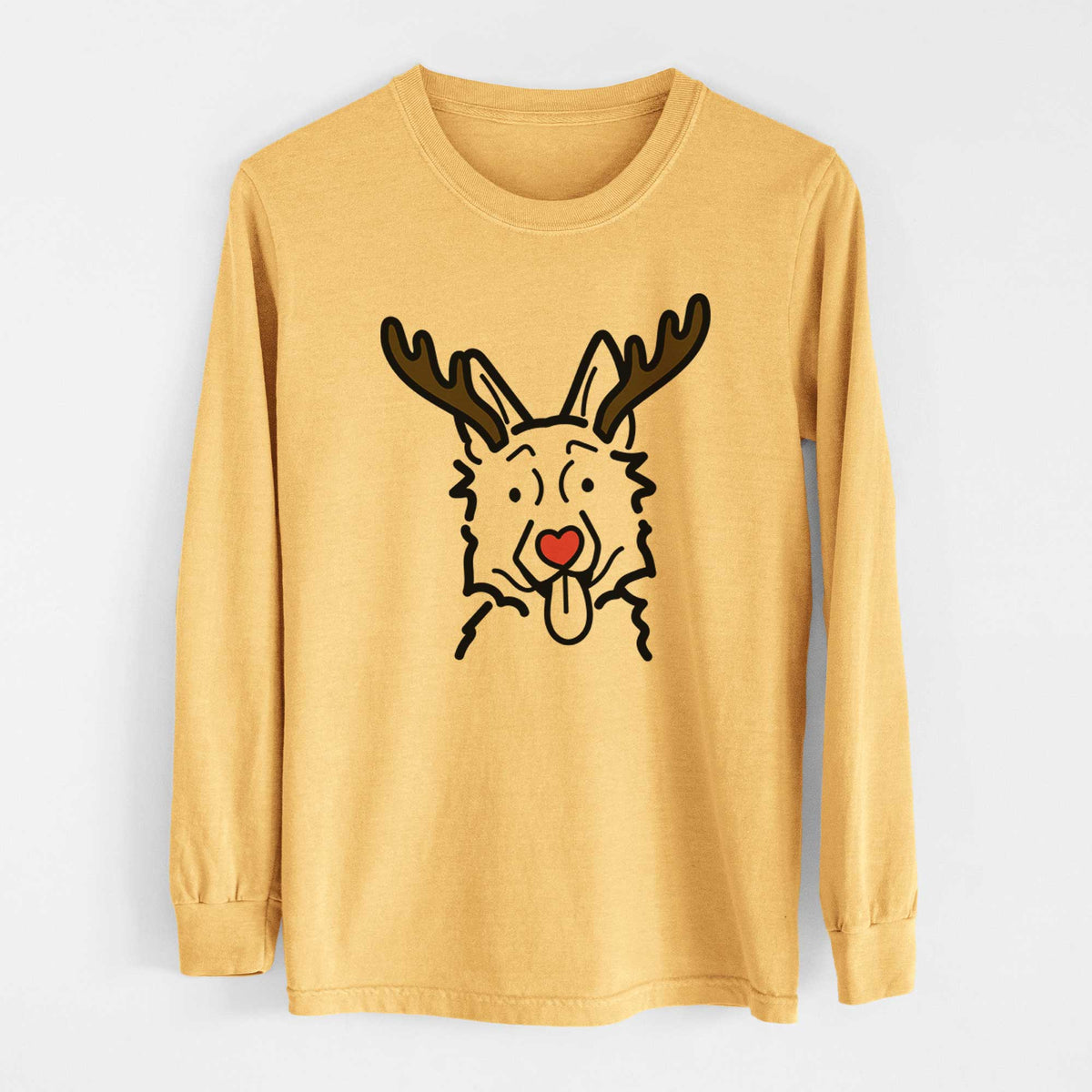 Red Nose German Shepherd - Heavyweight 100% Cotton Long Sleeve