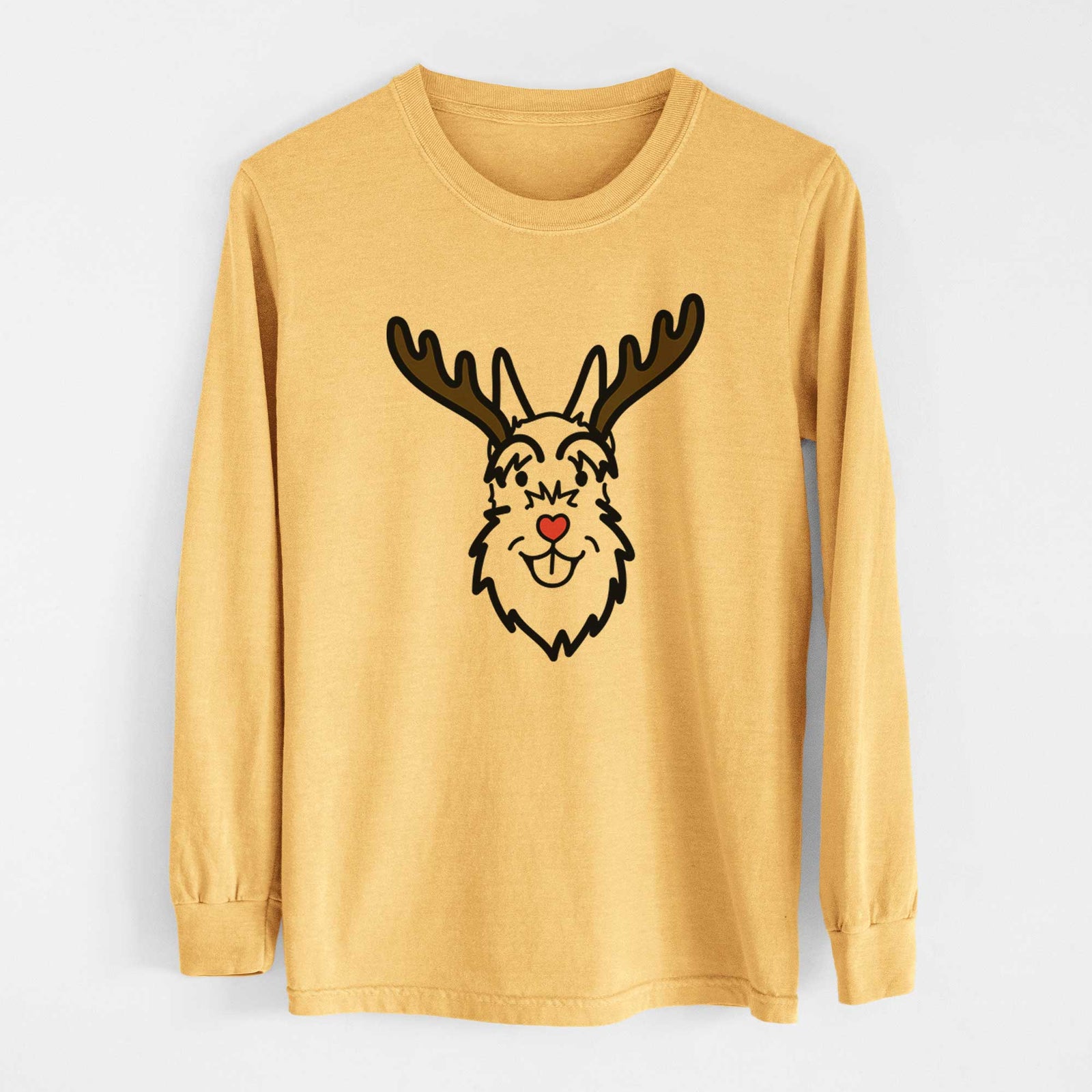 Red Nose Schnauzer Cropped Ears - Heavyweight 100% Cotton Long Sleeve
