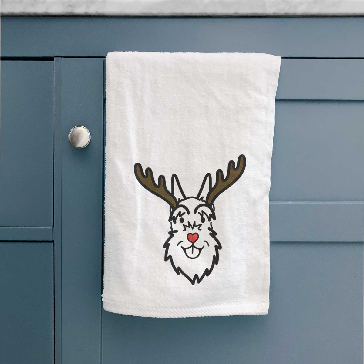 Red Nose Schnauzer Cropped Ears - Decorative Hand Towel