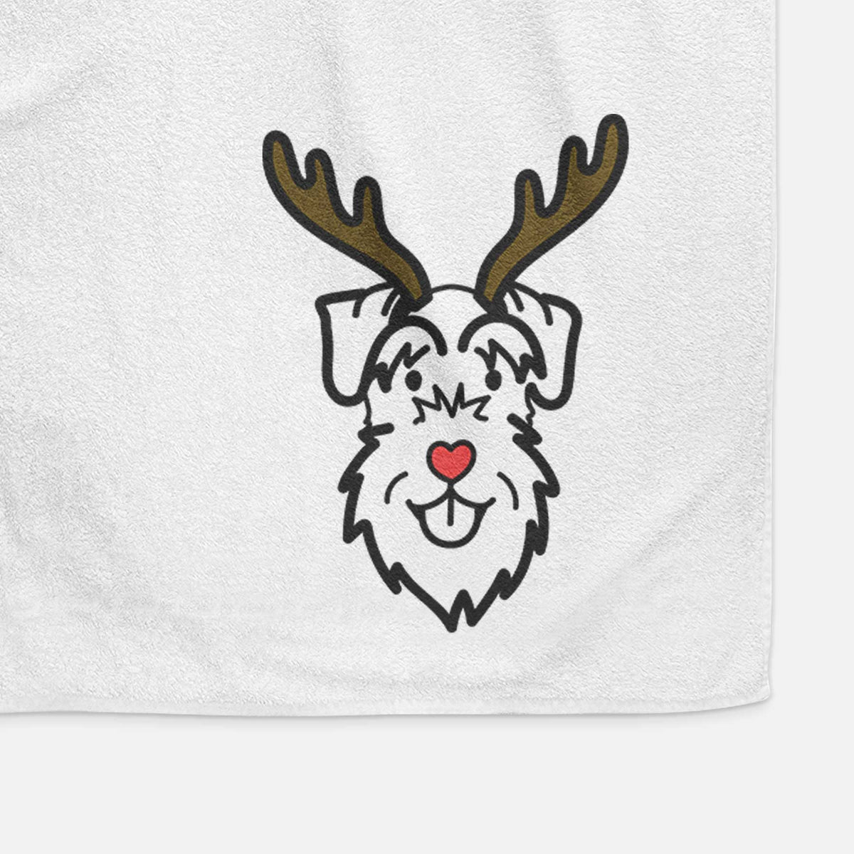 Red Nose Schnauzer Natural Ears - Decorative Hand Towel