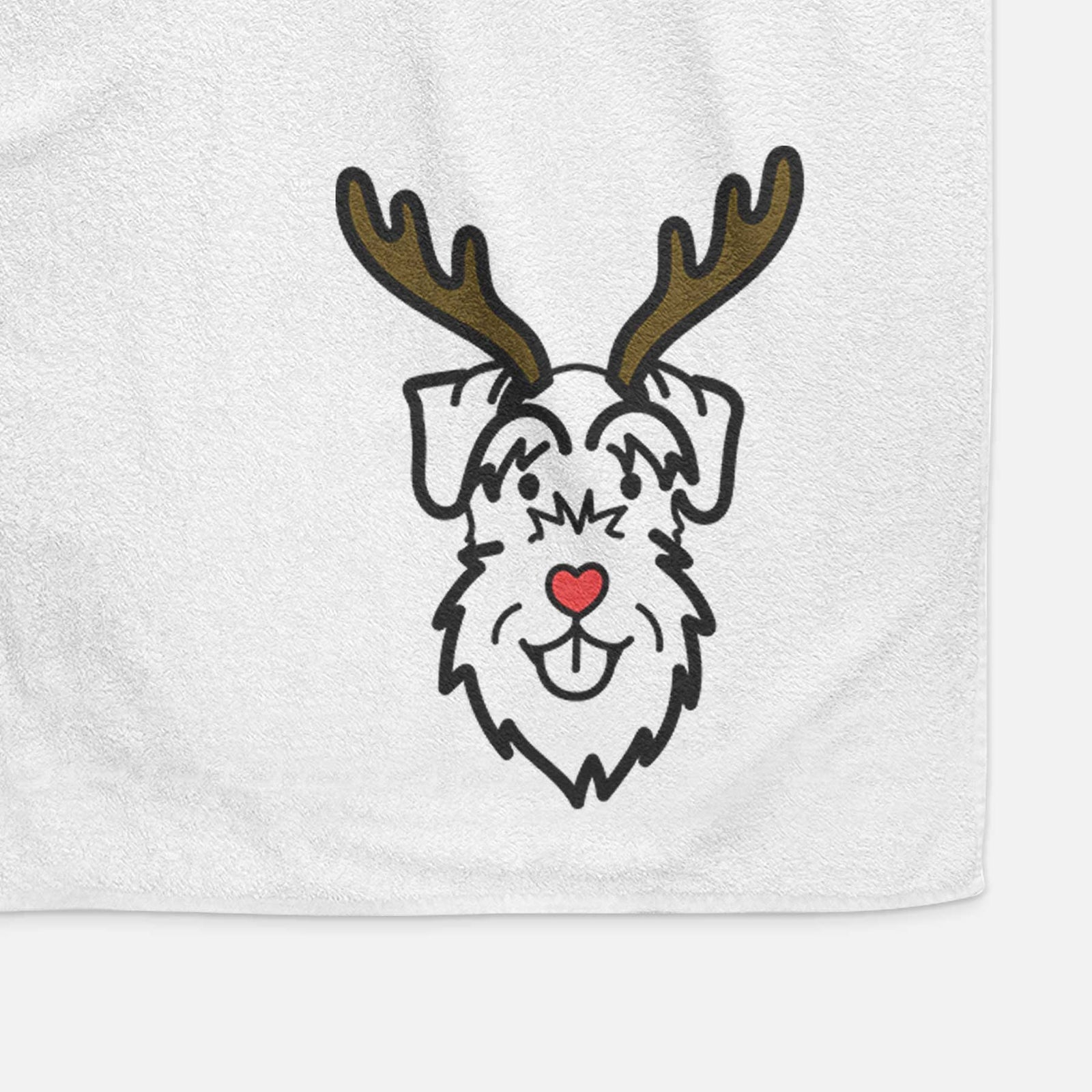 Red Nose Schnauzer Natural Ears - Decorative Hand Towel