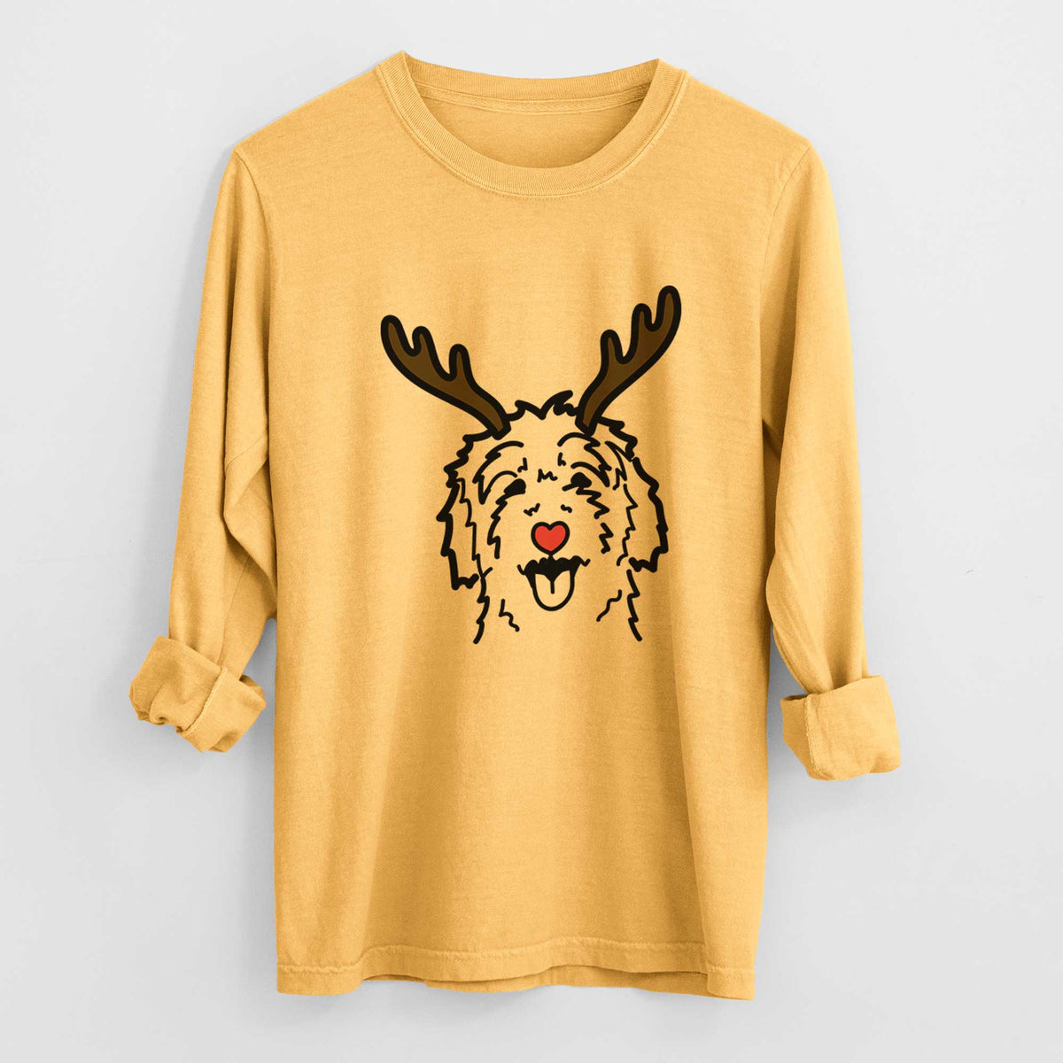 Red Nose Goldendoodle - Heavyweight 100% Cotton Long Sleeve