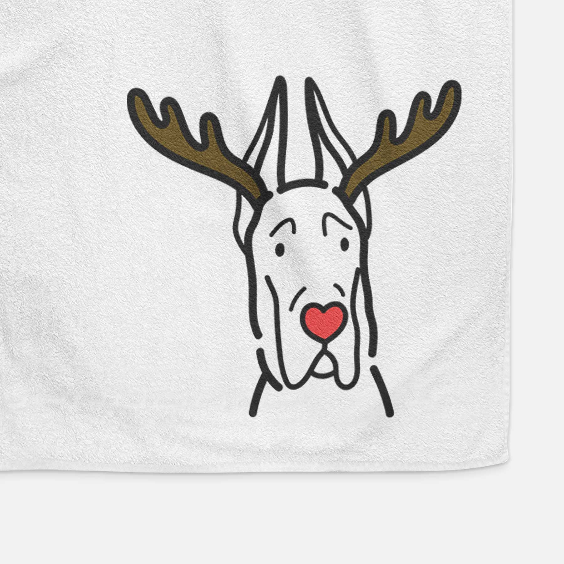 Red Nose Great Dane with Cropped Ears - Decorative Hand Towel