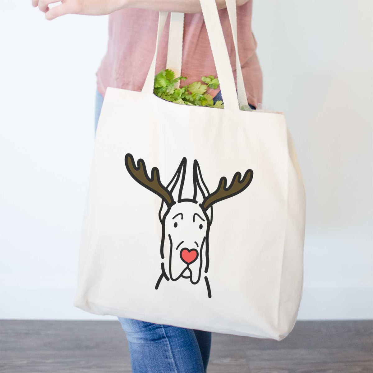 Red Nose Great Dane with Cropped Ears - Tote Bag