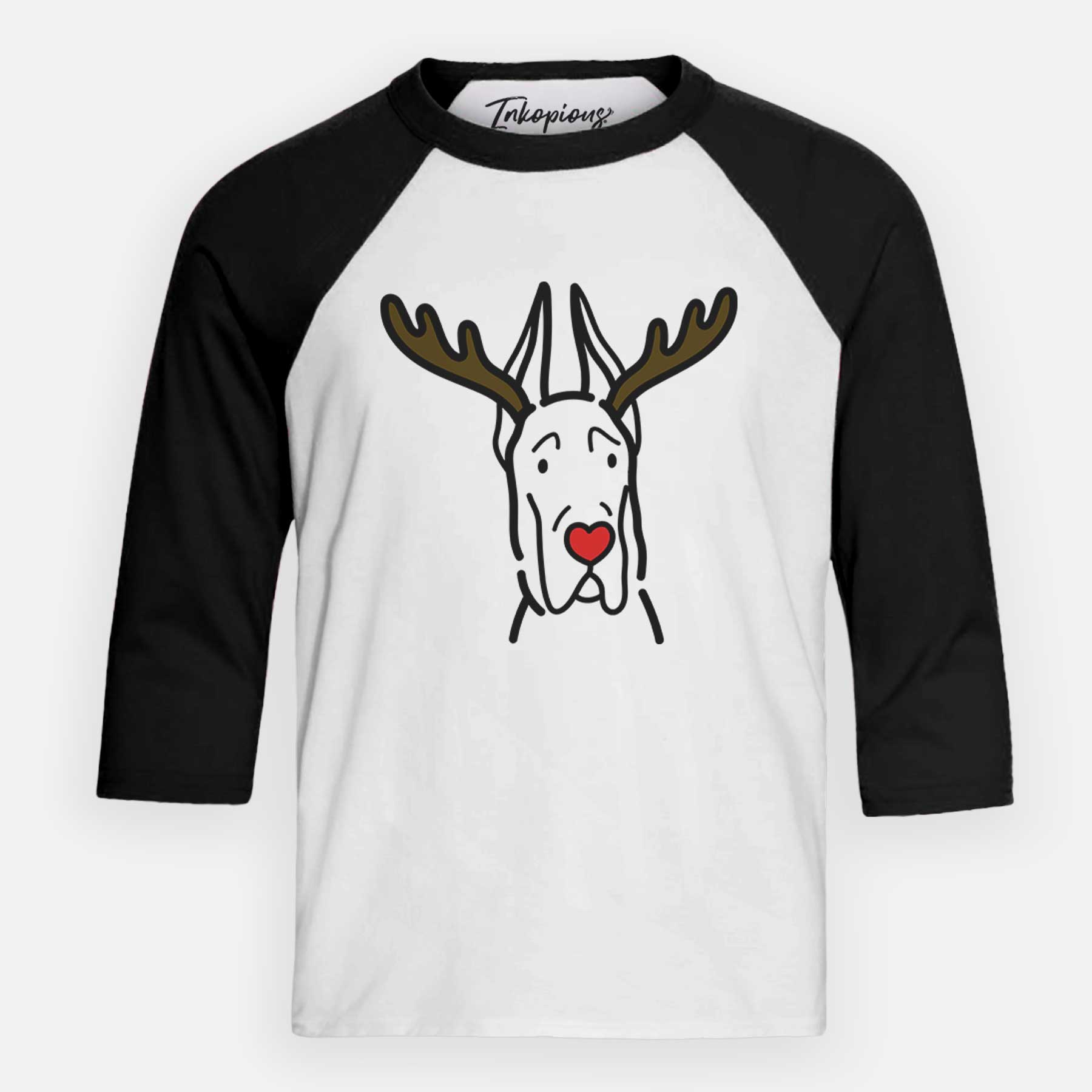 Red Nose Great Dane with Cropped Ears - Youth 3/4 Long Sleeve