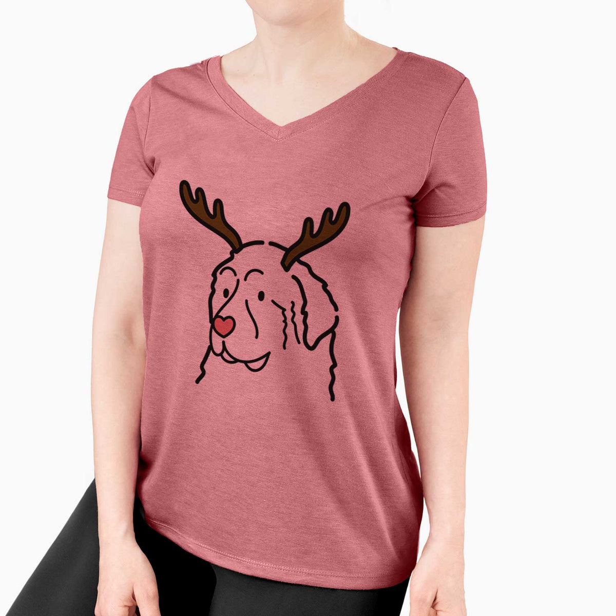 Red Nose Great Pyrenees - Women's V-neck Shirt