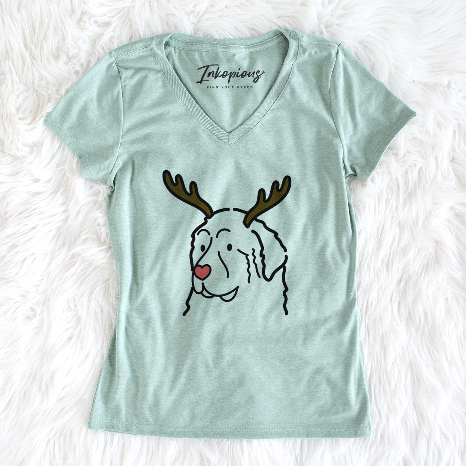 Red Nose Great Pyrenees - Women's V-neck Shirt
