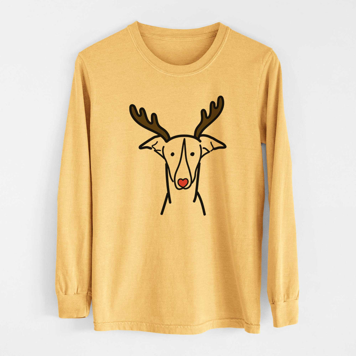 Red Nose Greyhound - Heavyweight 100% Cotton Long Sleeve