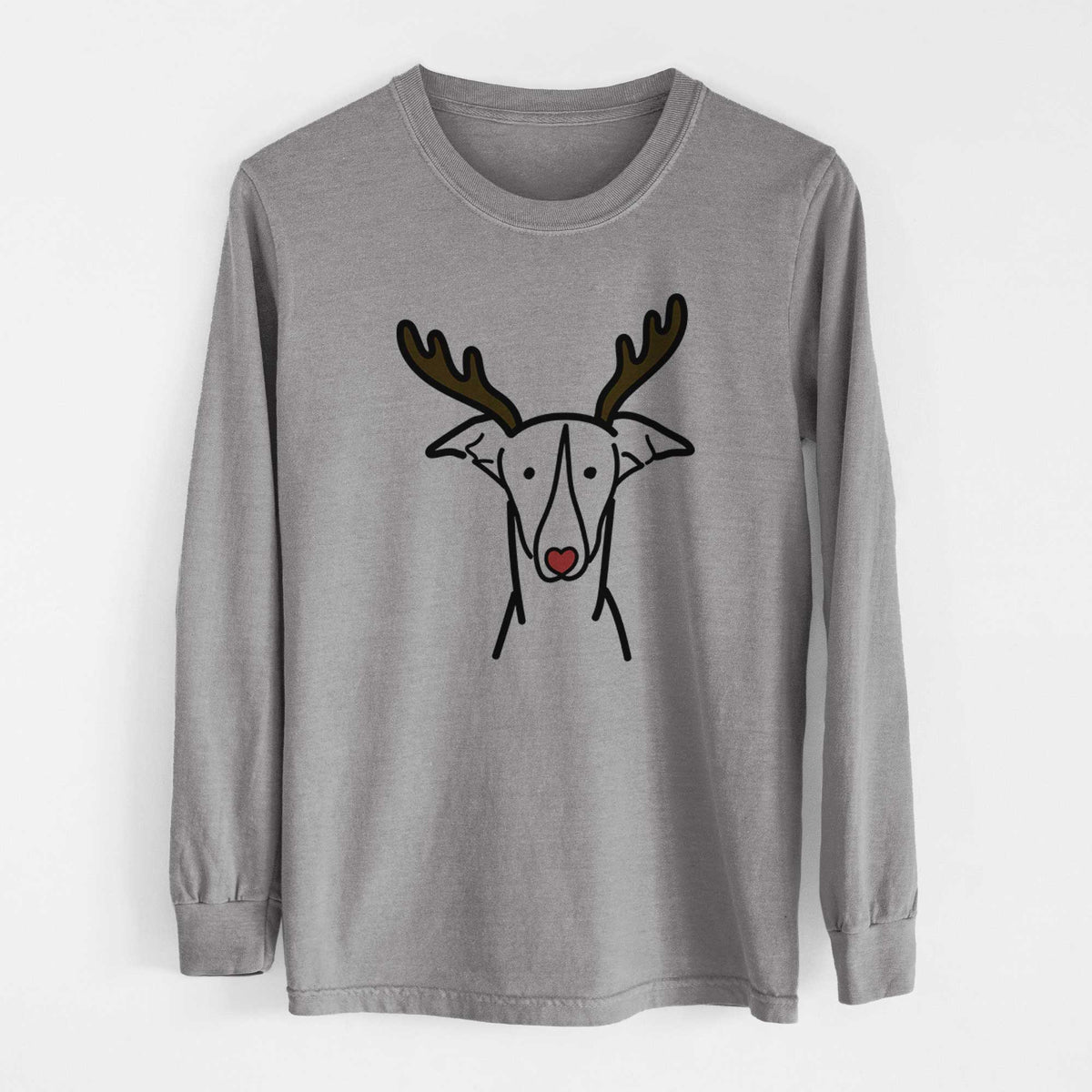 Red Nose Greyhound - Heavyweight 100% Cotton Long Sleeve