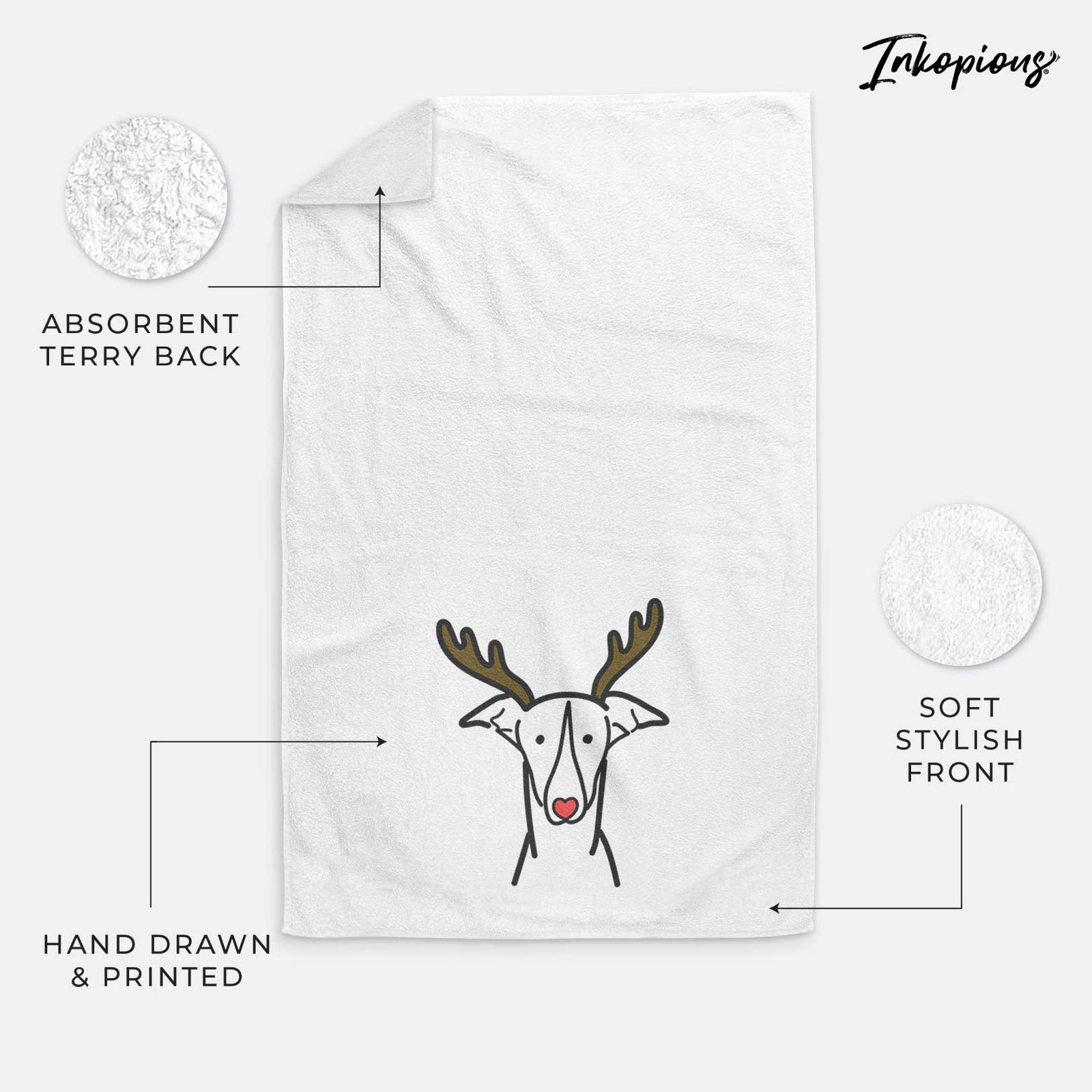 Red Nose Greyhound - Decorative Hand Towel