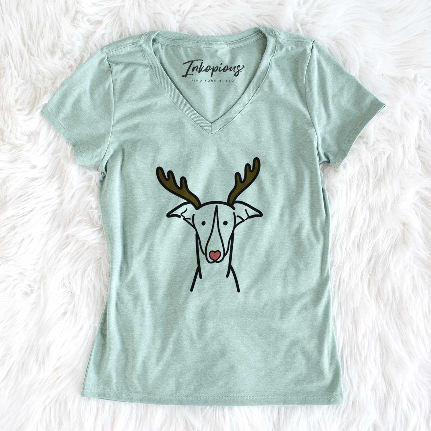 Red Nose Greyhound - Women's V-neck Shirt