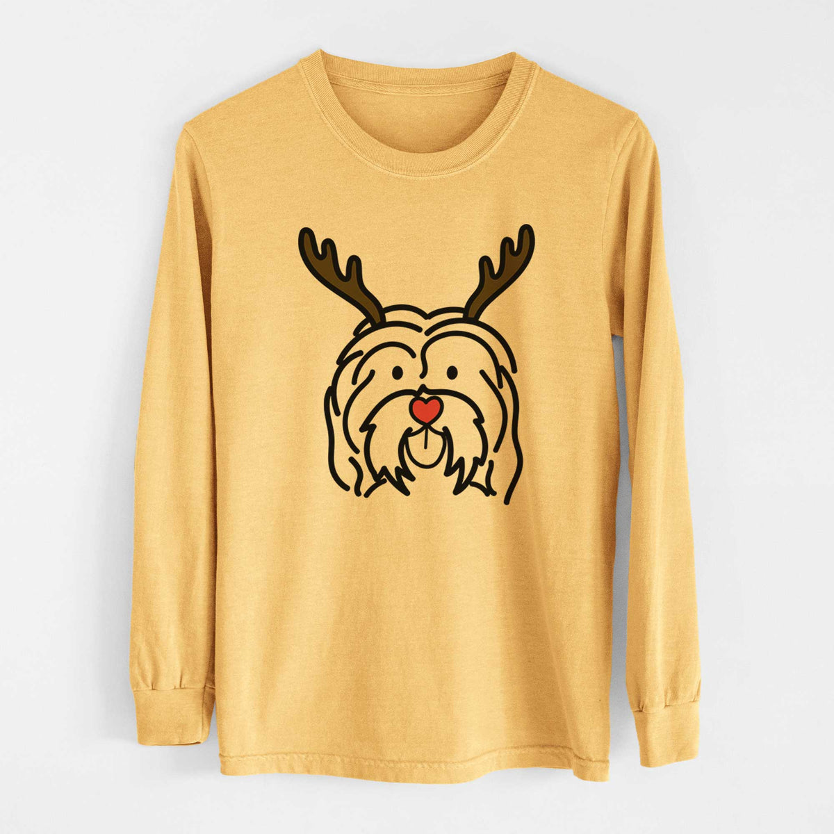 Red Nose Havanese - Heavyweight 100% Cotton Long Sleeve