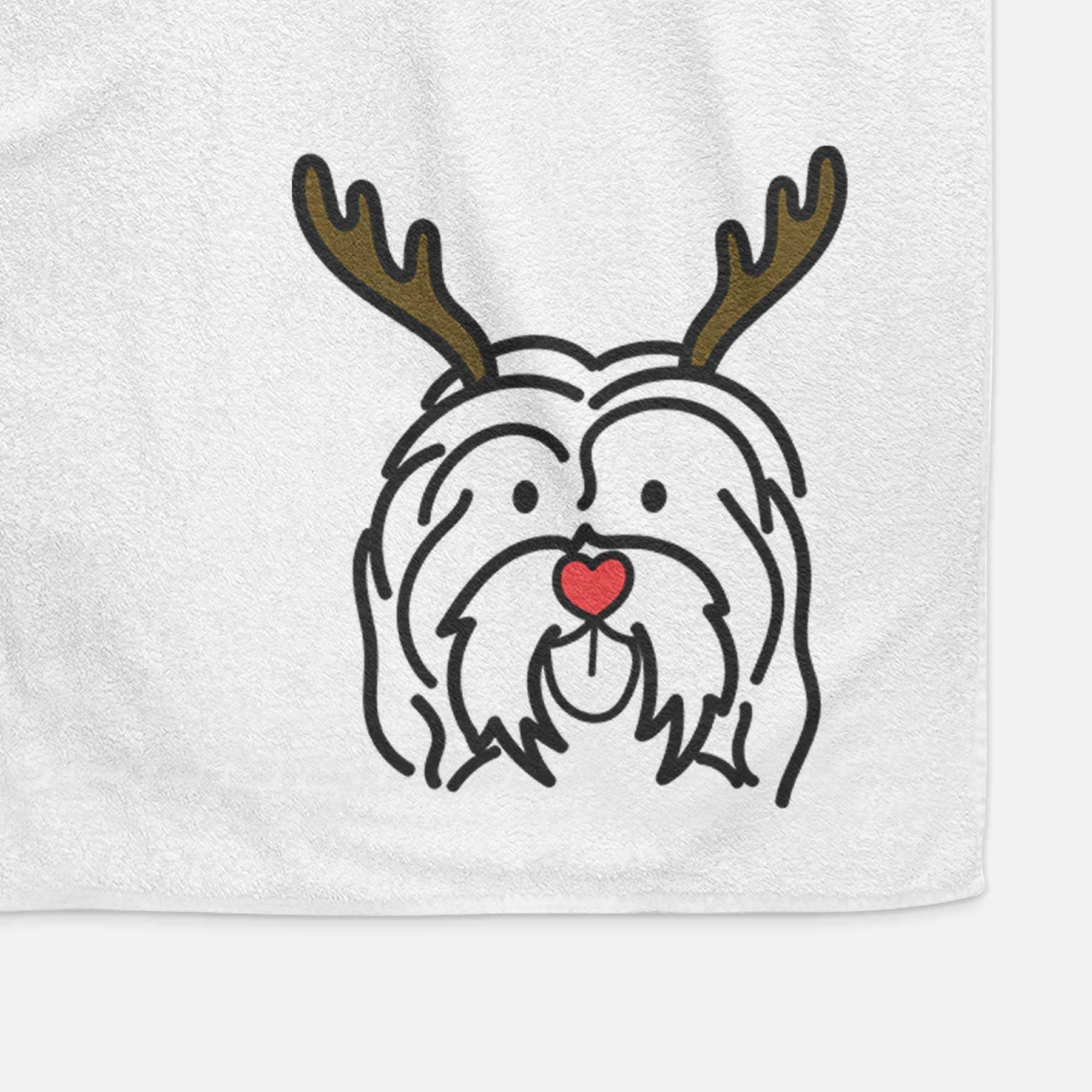 Red Nose Havanese - Decorative Hand Towel