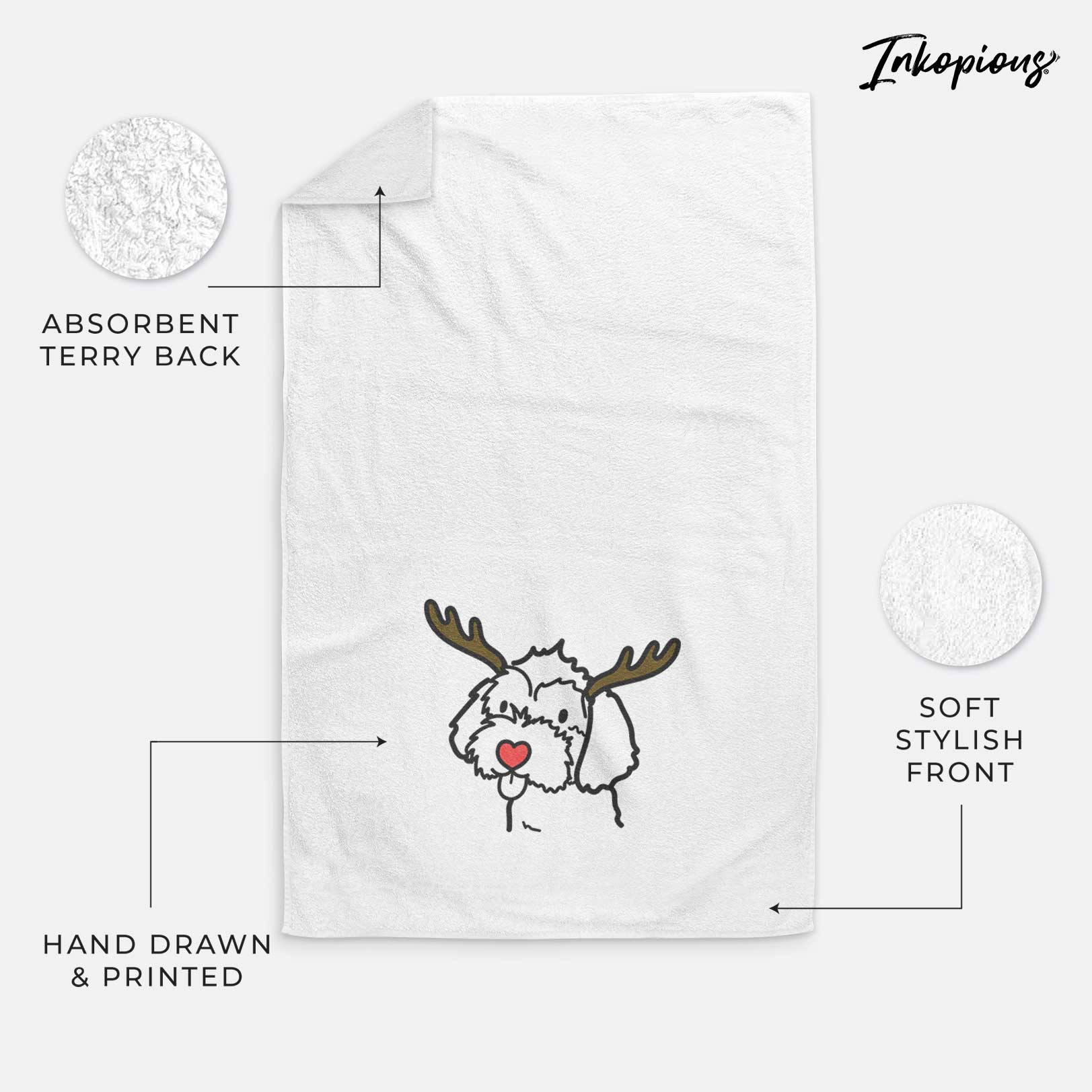 Red Nose Havapoo - Decorative Hand Towel