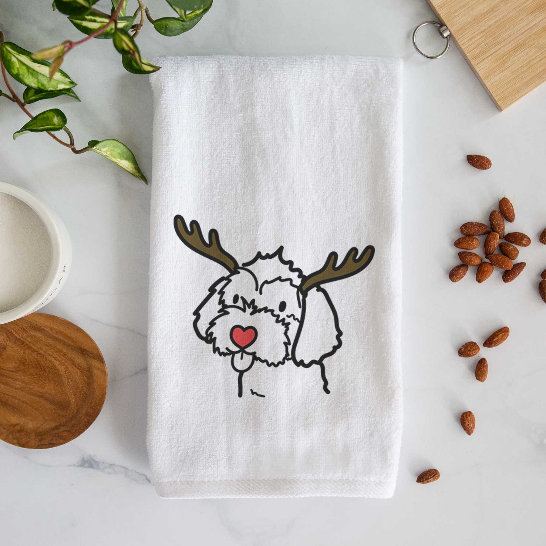 Red Nose Havapoo - Decorative Hand Towel