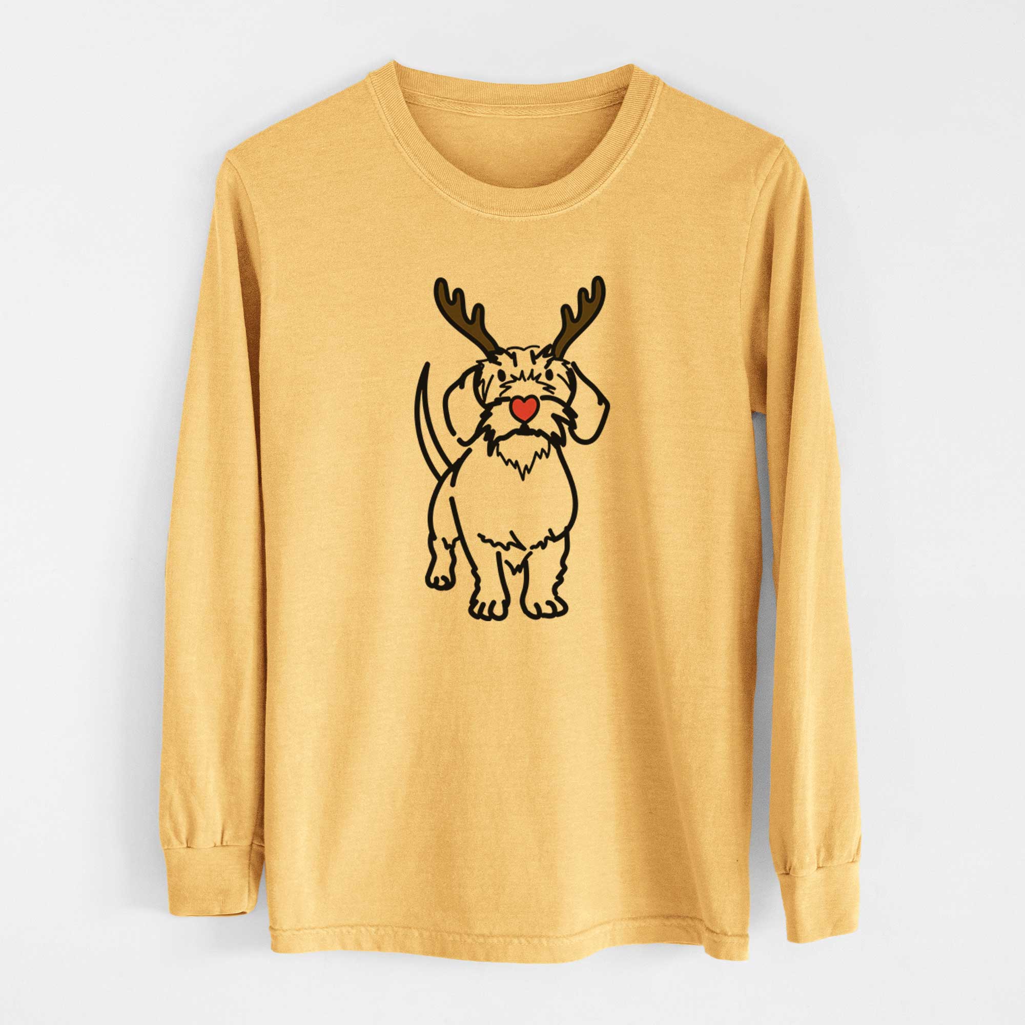 Red Nose Wire Dachshund - Henry - Heavyweight 100% Cotton Long Sleeve