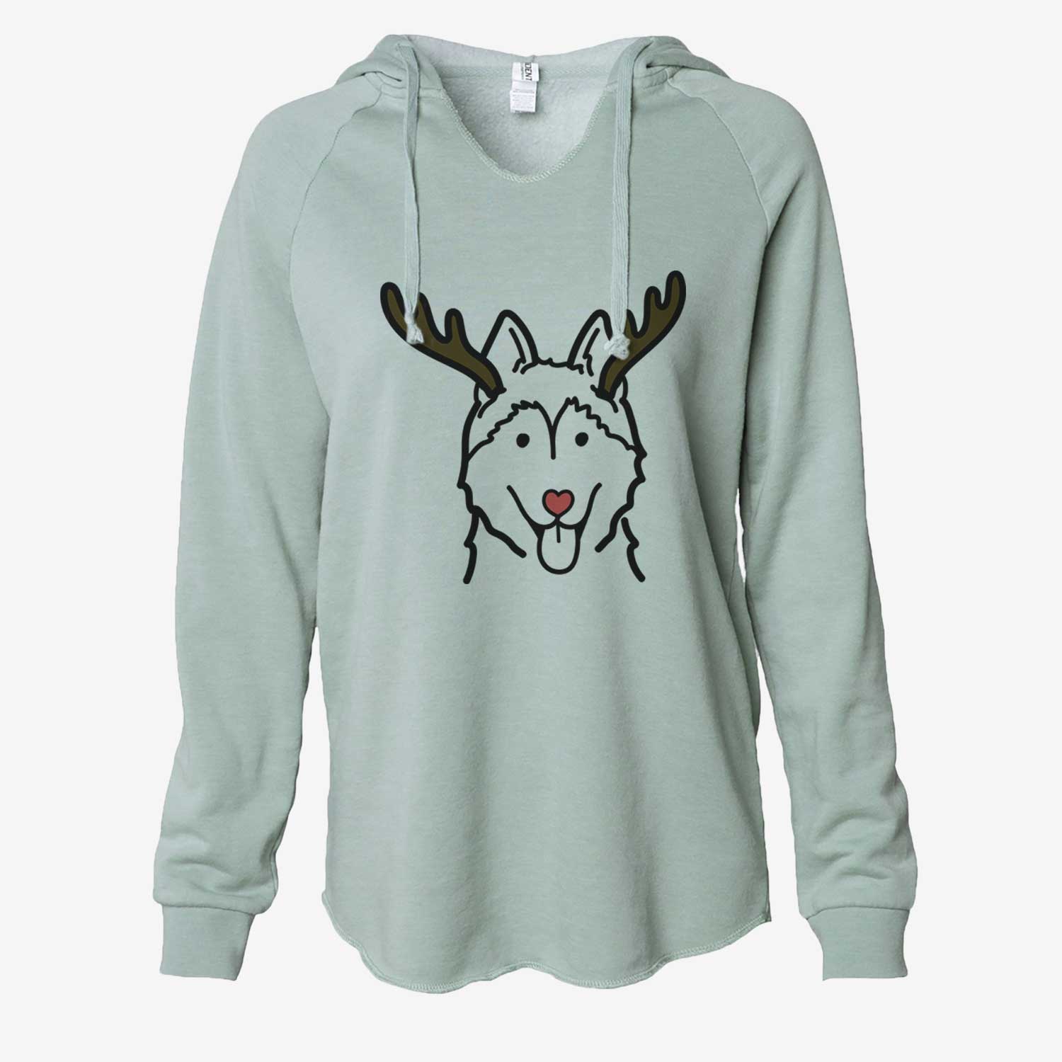 Red Nose Siberian Husky - Cali Wave Hooded Sweatshirt