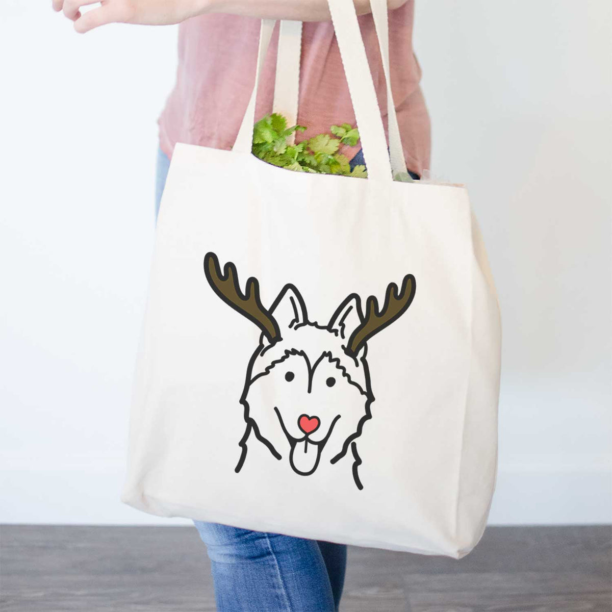 Red Nose Siberian Husky - Tote Bag