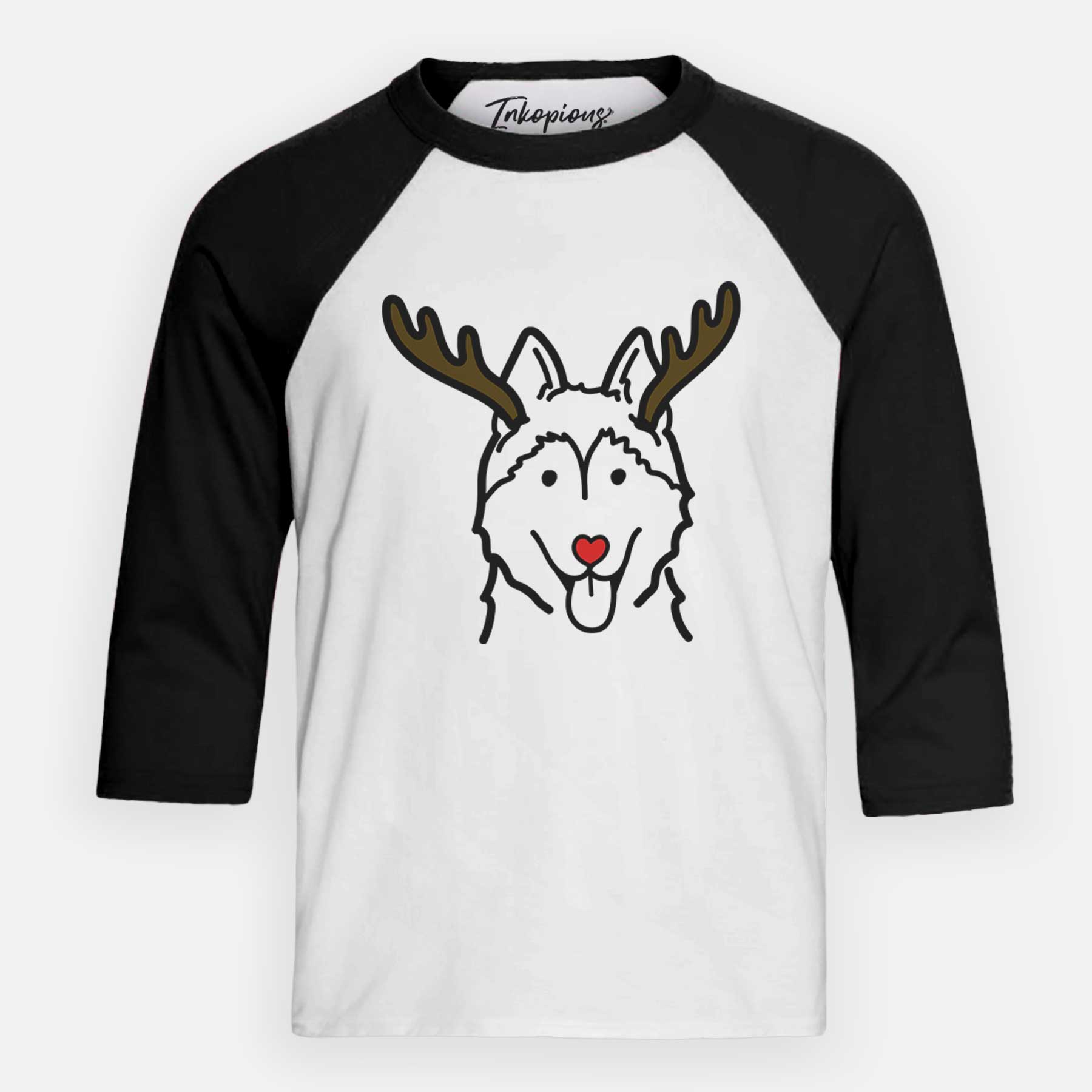 Red Nose Siberian Husky - Youth 3/4 Long Sleeve