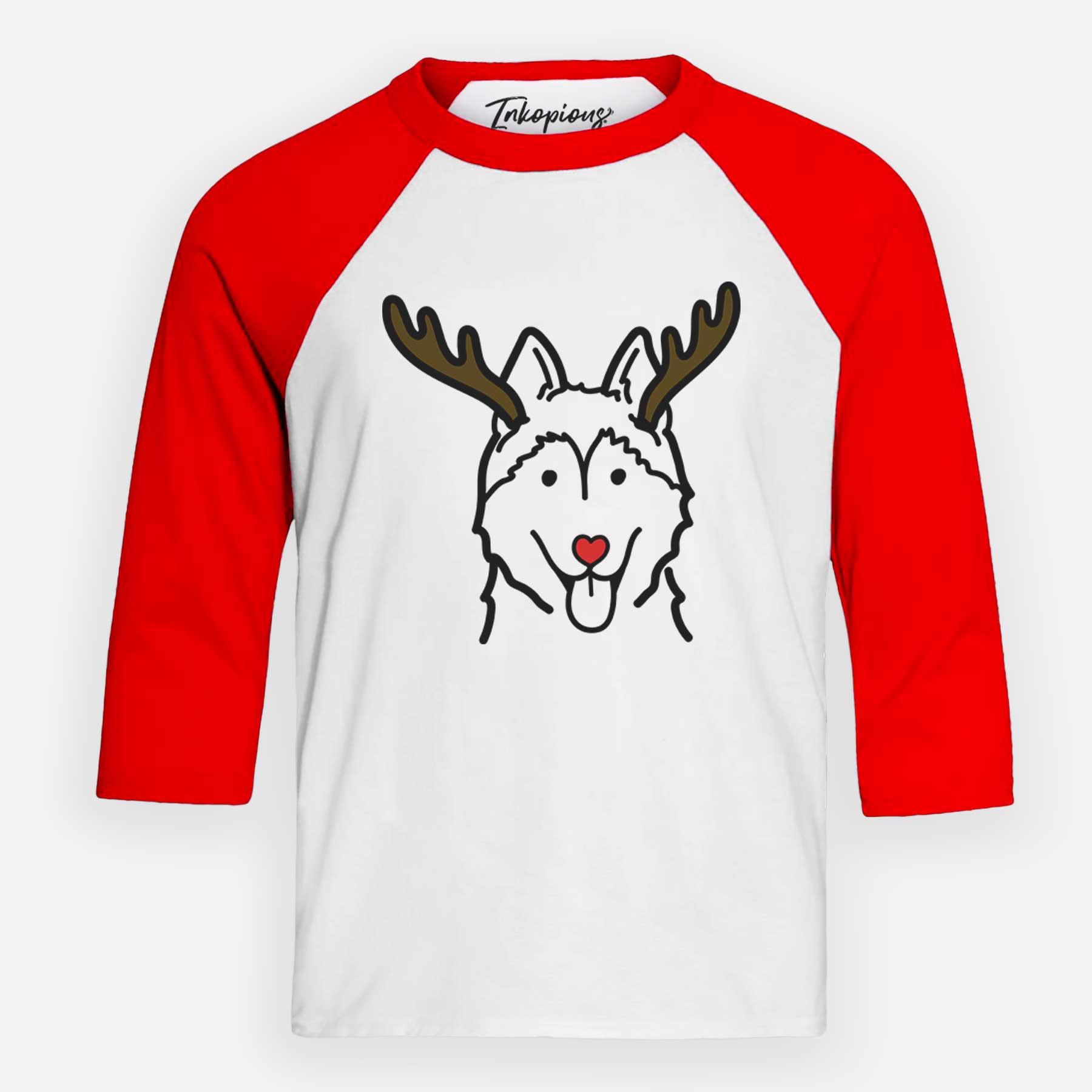 Red Nose Siberian Husky - Youth 3/4 Long Sleeve