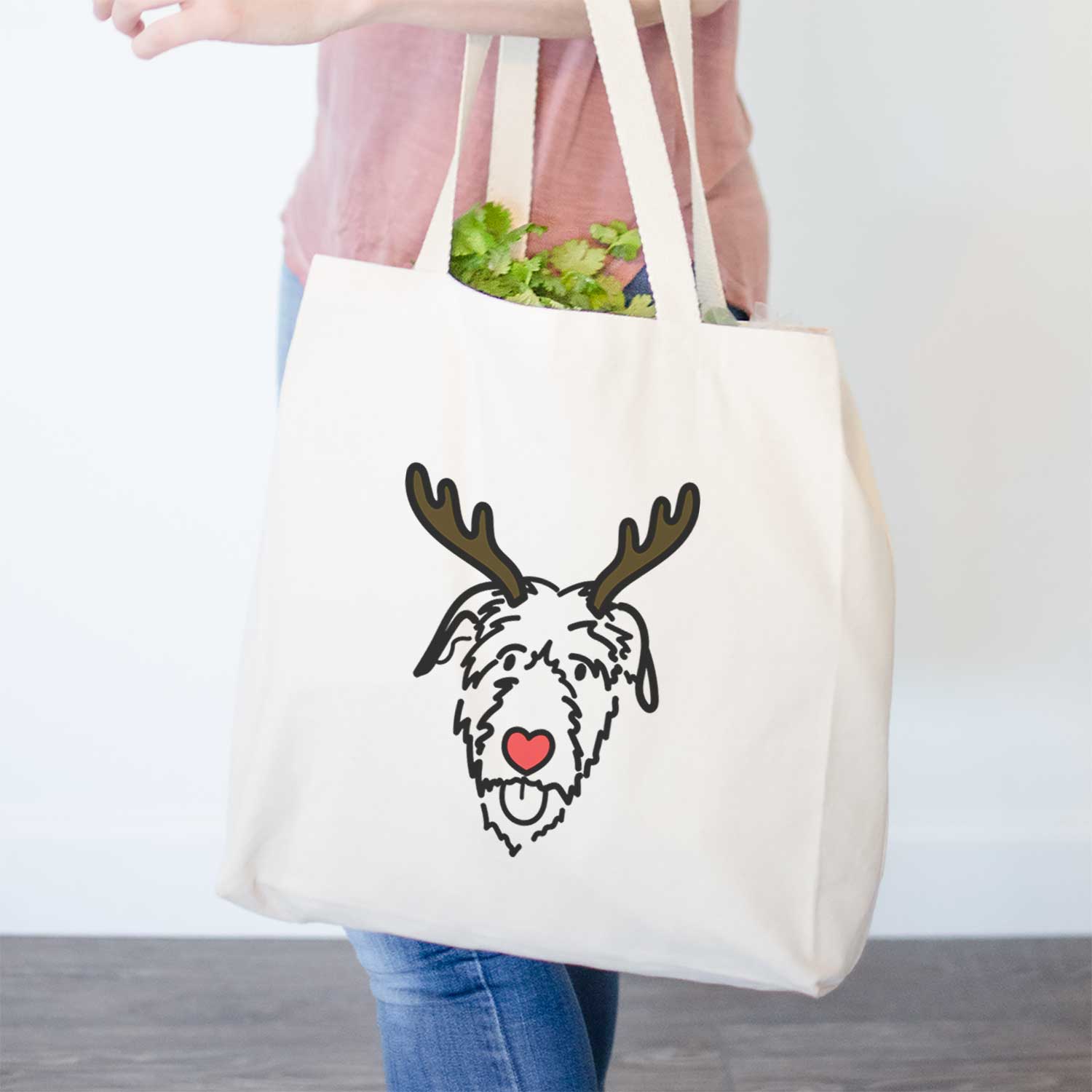 Red Nose Irish Wolfhound - Tote Bag