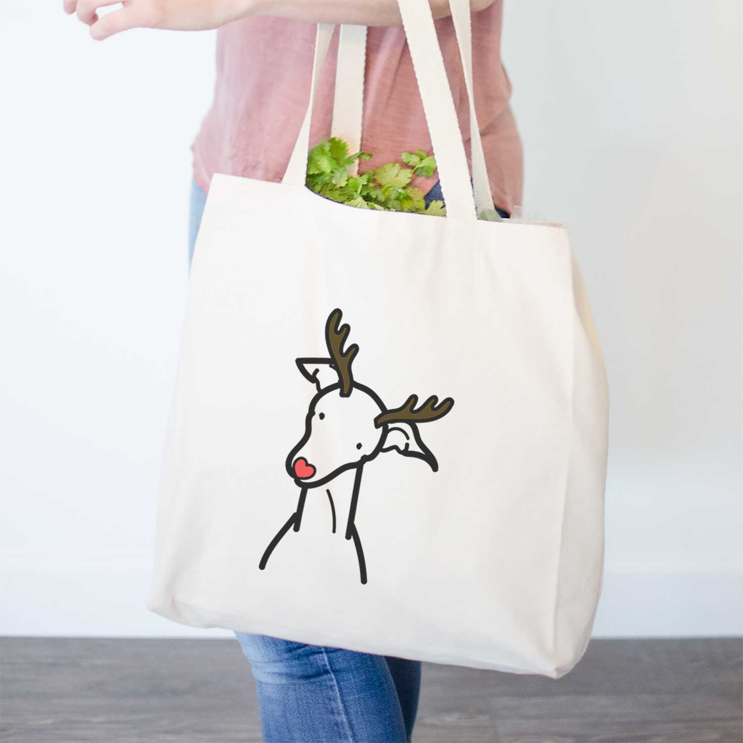 Red Nose Italian Greyhound - Tote Bag