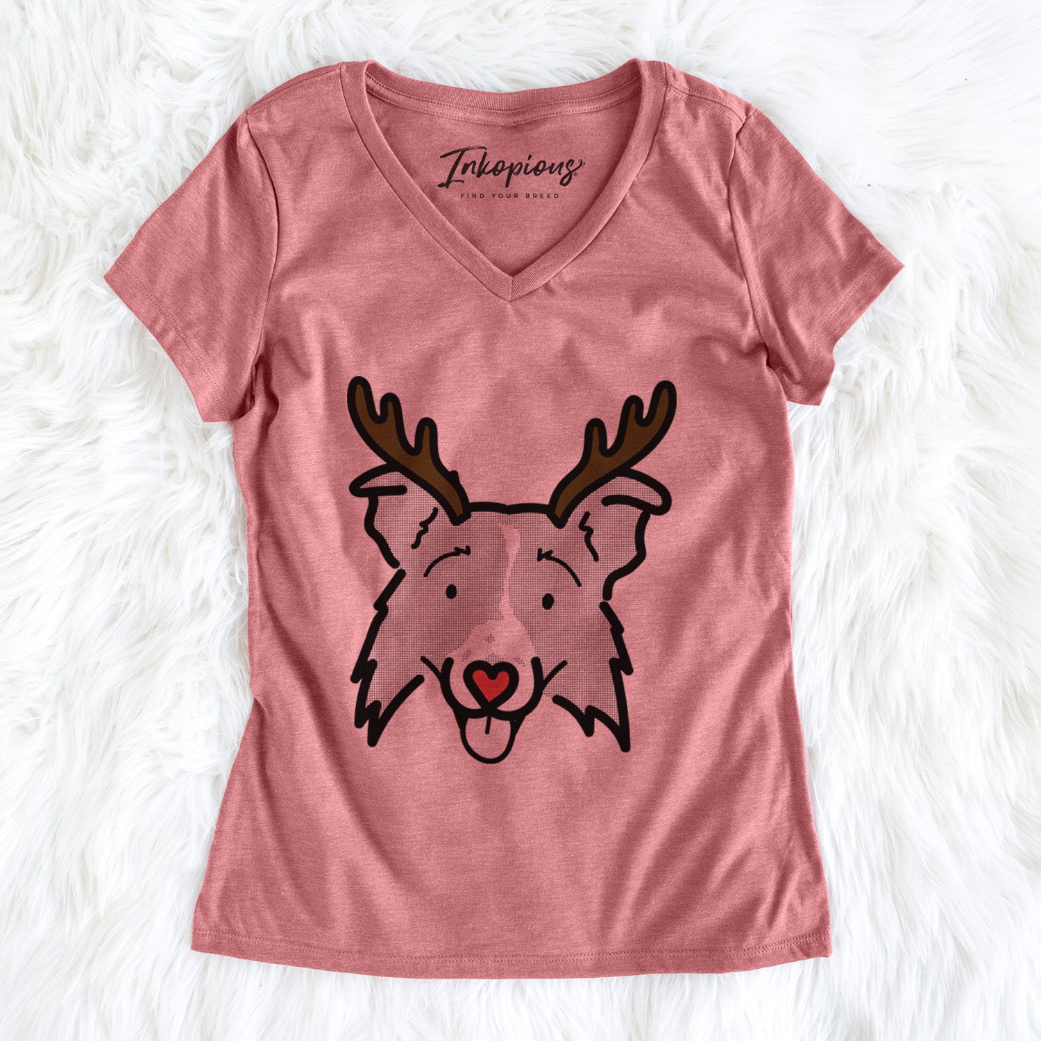 Red Nose Border Collie 2.0 - Jam - Women's Perfect V-neck Shirt