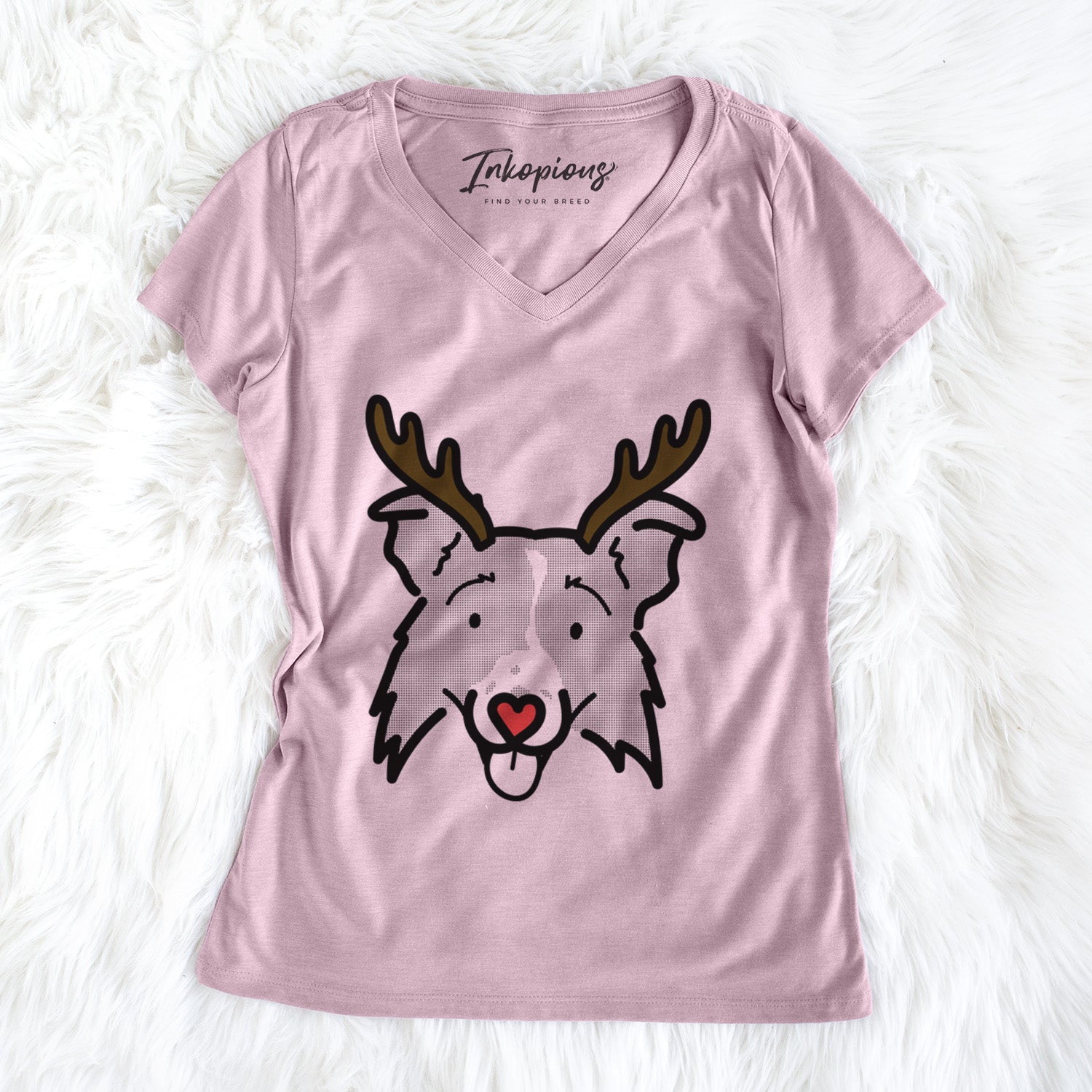 Red Nose Border Collie 2.0 - Jam - Women's Perfect V-neck Shirt