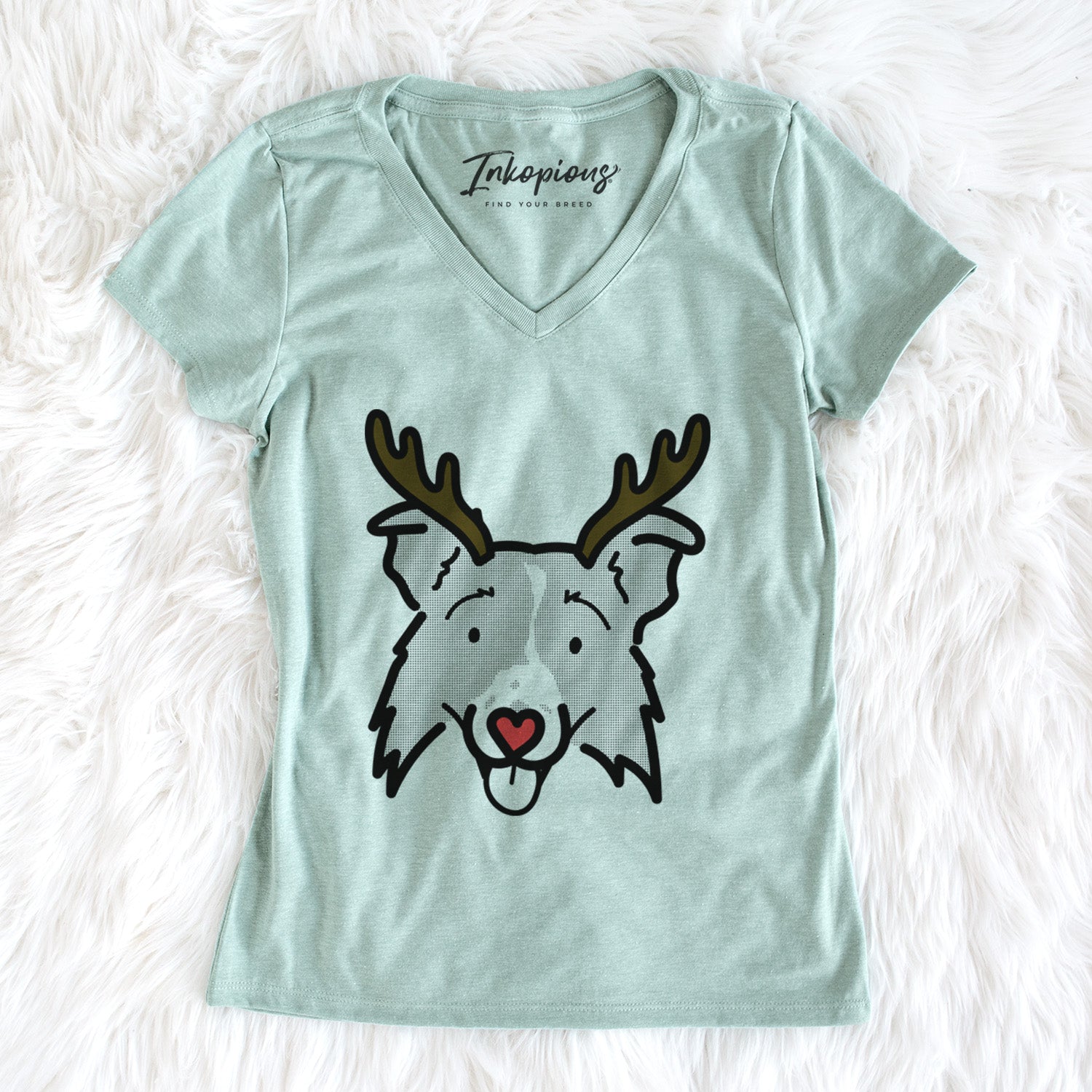 Red Nose Border Collie 2.0 - Jam - Women's Perfect V-neck Shirt