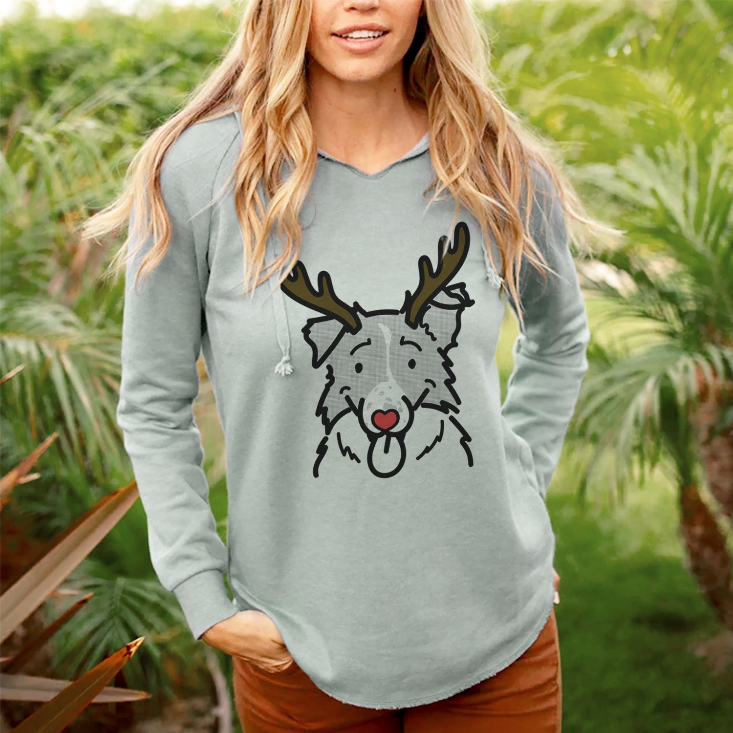 Red Nose Border Collie - Jam - Cali Wave Hooded Sweatshirt