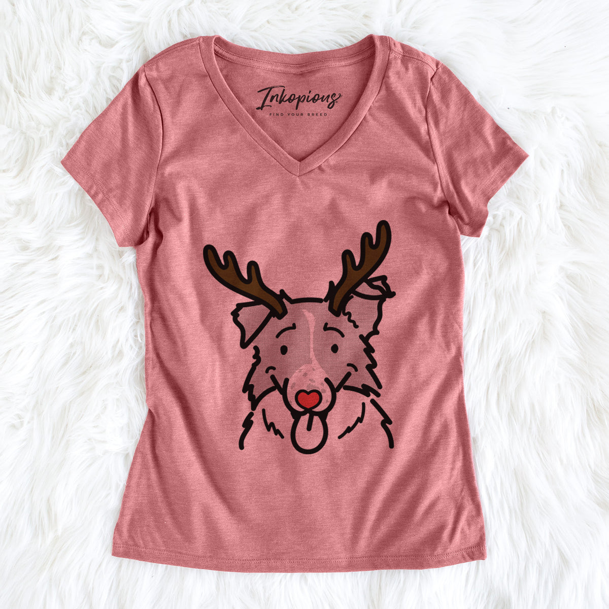Red Nose Border Collie - Jam - Women's V-neck Shirt