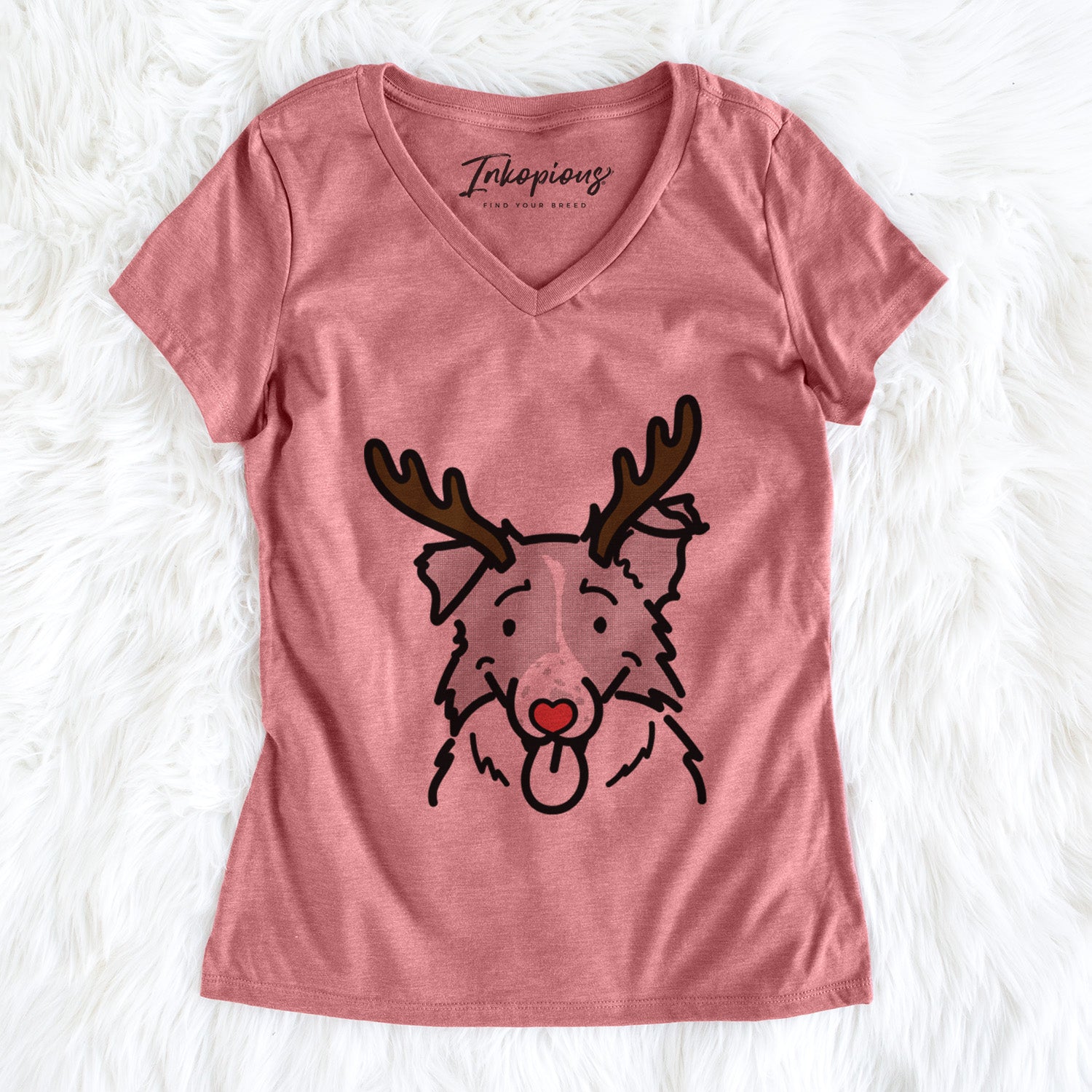 Red Nose Border Collie - Jam - Women's V-neck Shirt