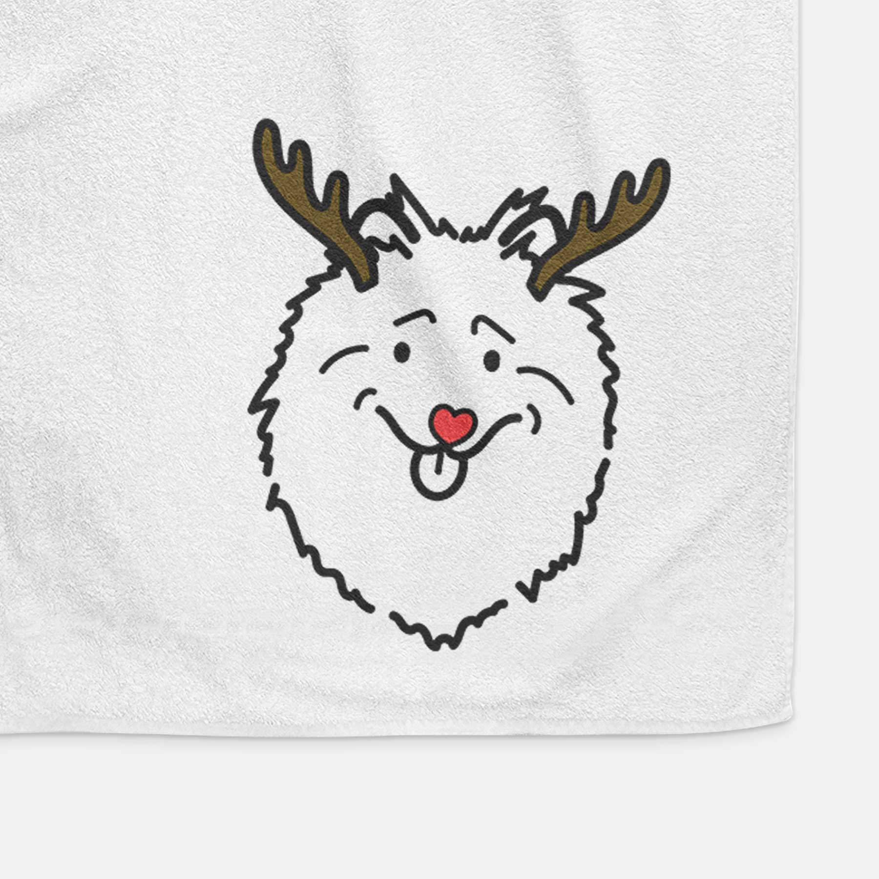 Red Nose Keeshond - Decorative Hand Towel