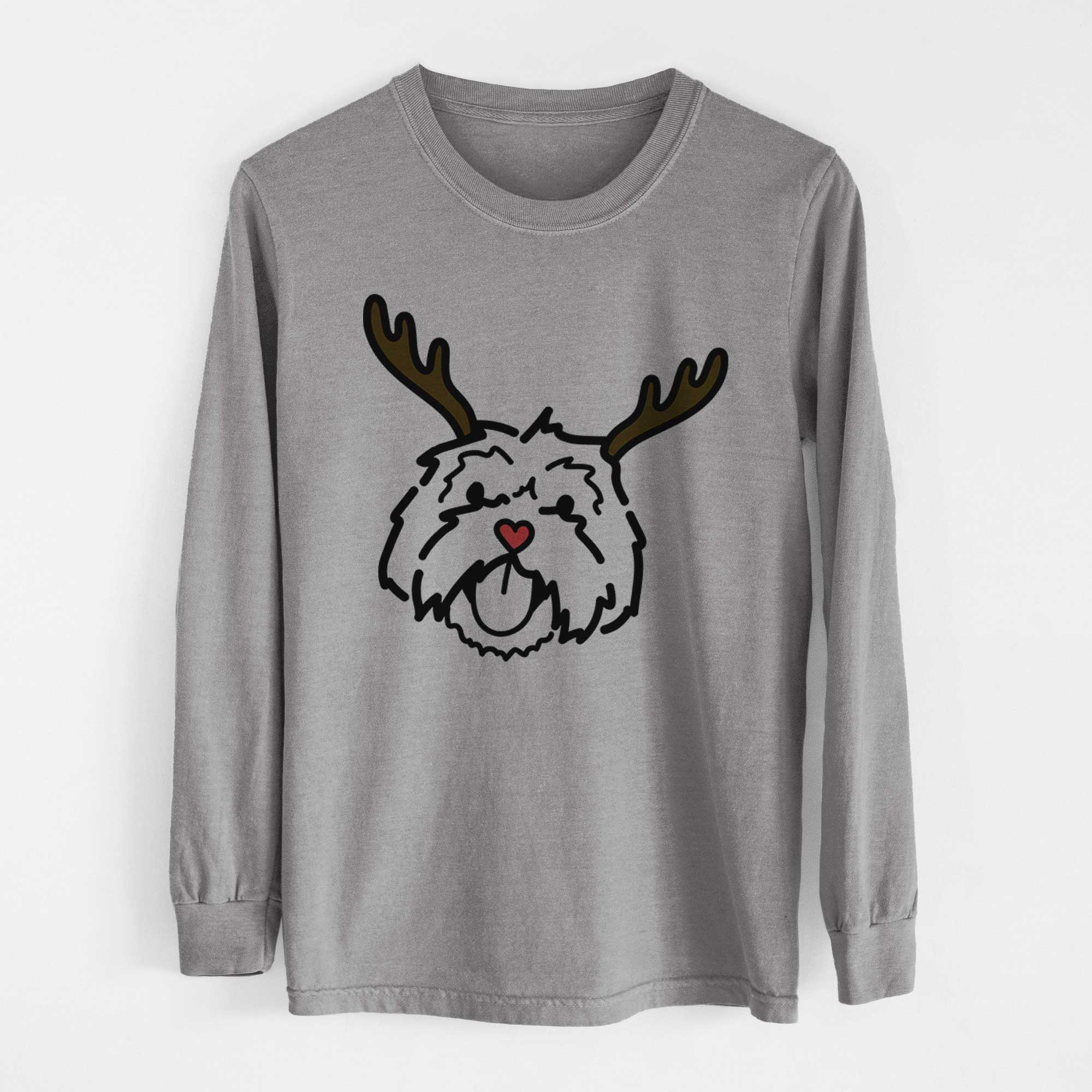 Red Nose Lhasa Apso - Keia - Heavyweight 100% Cotton Long Sleeve