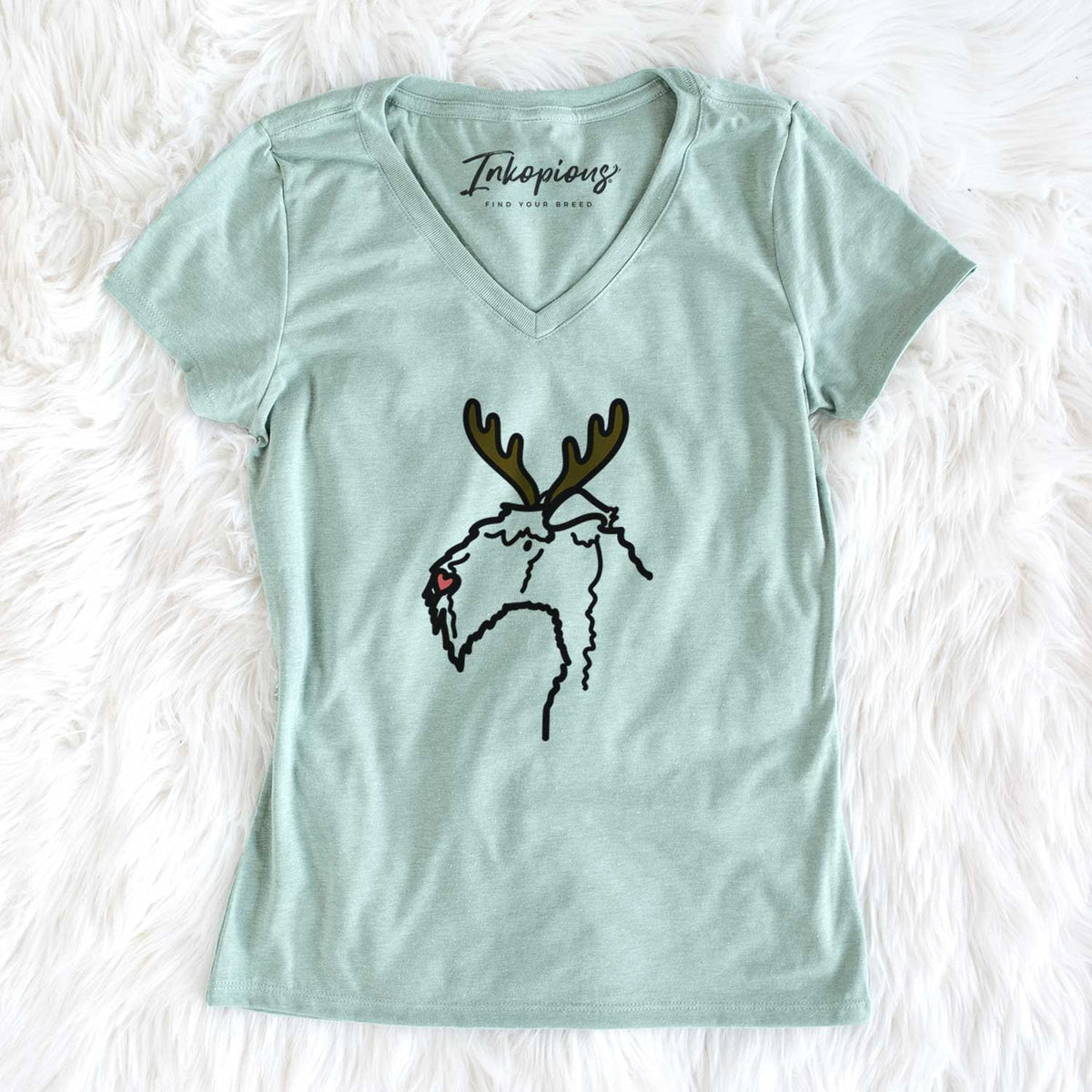 Red Nose Kerry Blue Terrier - Women&#39;s V-neck Shirt