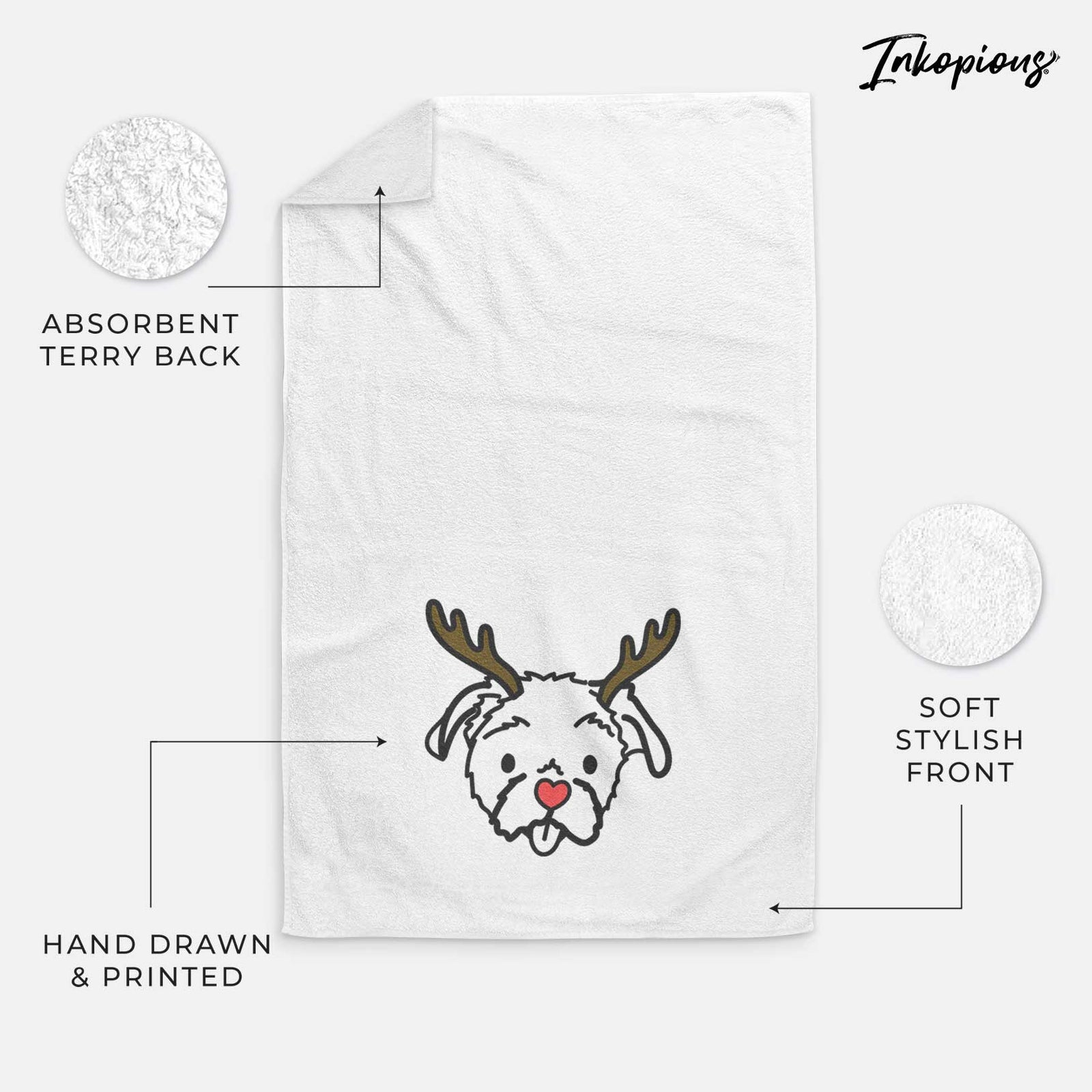 Red Nose Shih Tzu - Koko - Decorative Hand Towel