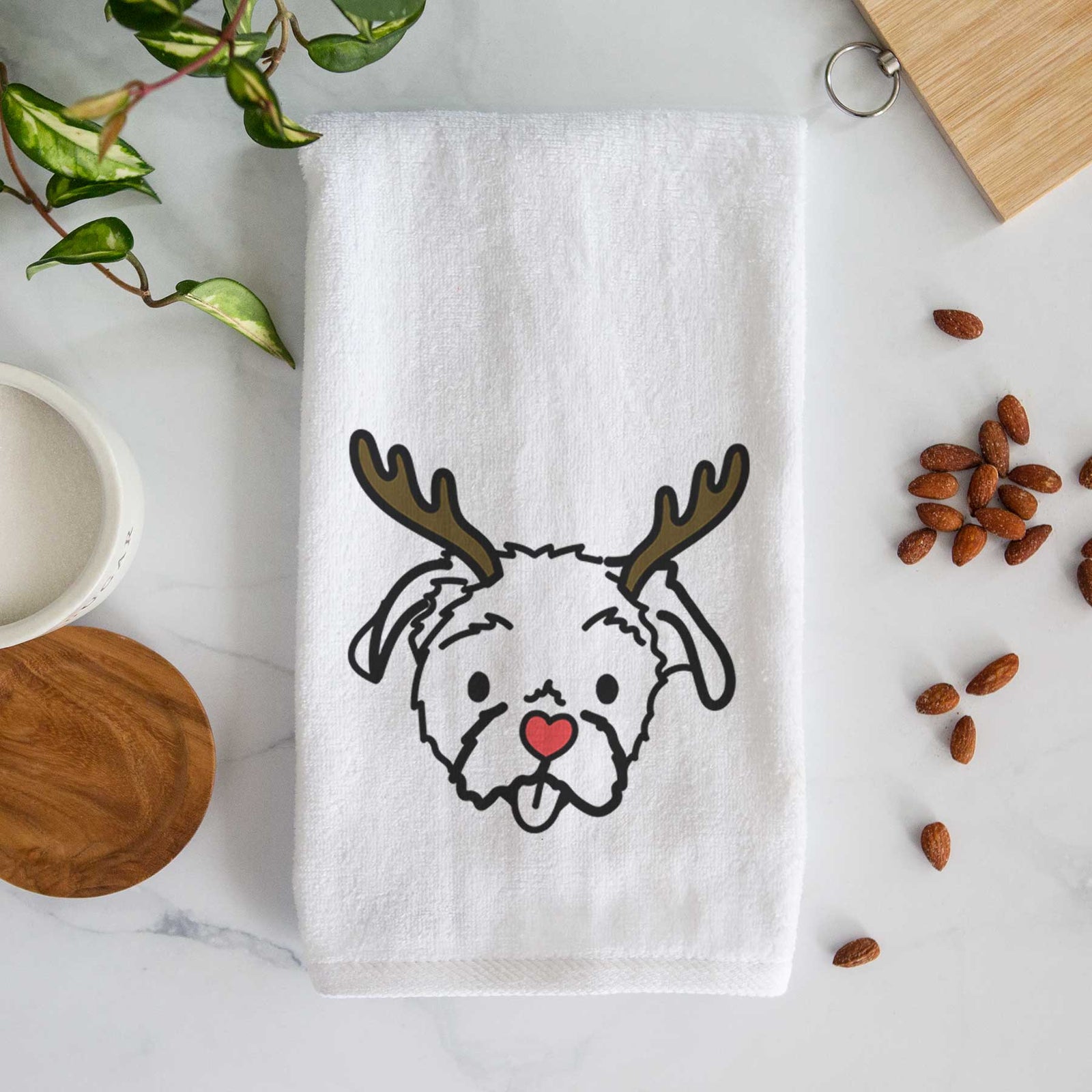 Red Nose Shih Tzu - Koko - Decorative Hand Towel