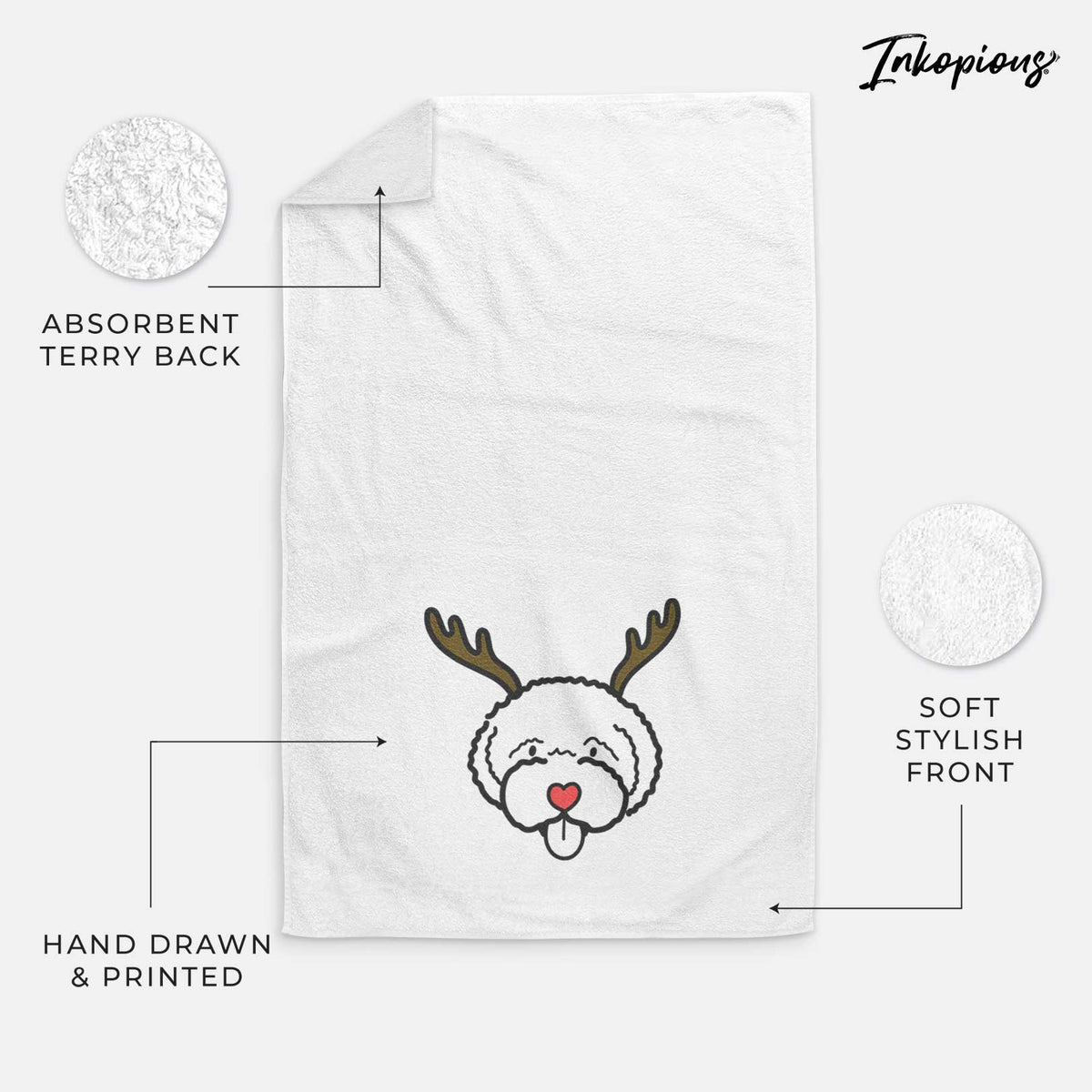 Red Nose Lagotta Romagnolo - Decorative Hand Towel