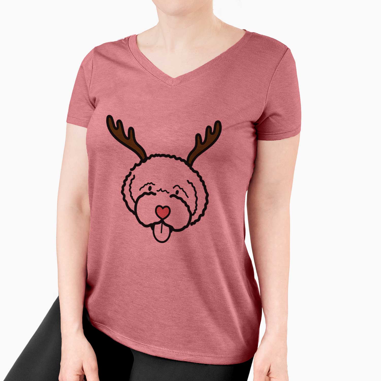 Red Nose Lagotta Romagnolo - Women's V-neck Shirt