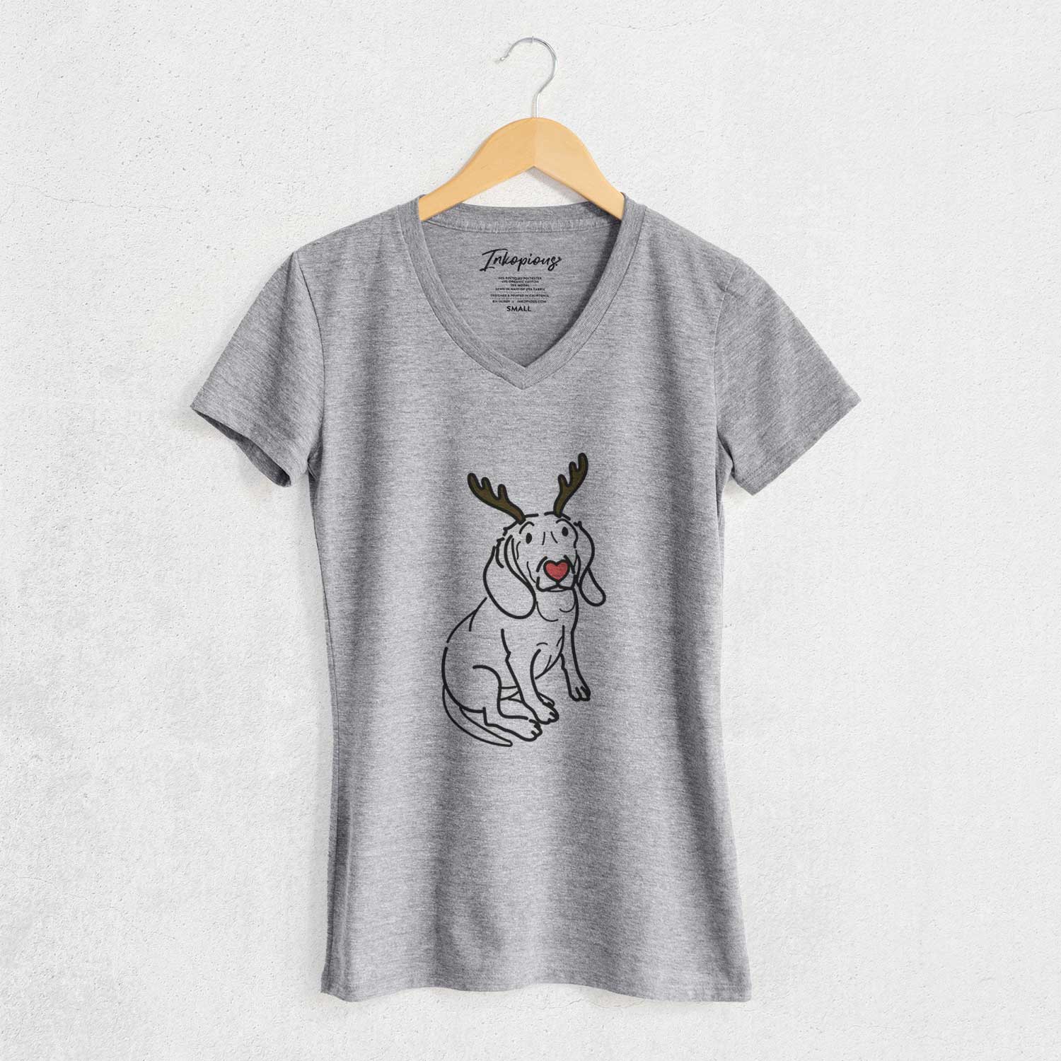 Red Nose Beagle - Lilly - Women's V-neck Shirt