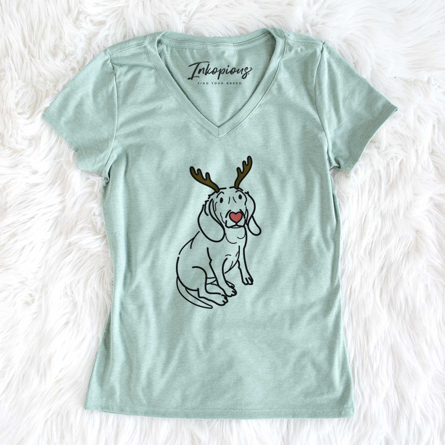 Red Nose Beagle - Lilly - Women's V-neck Shirt