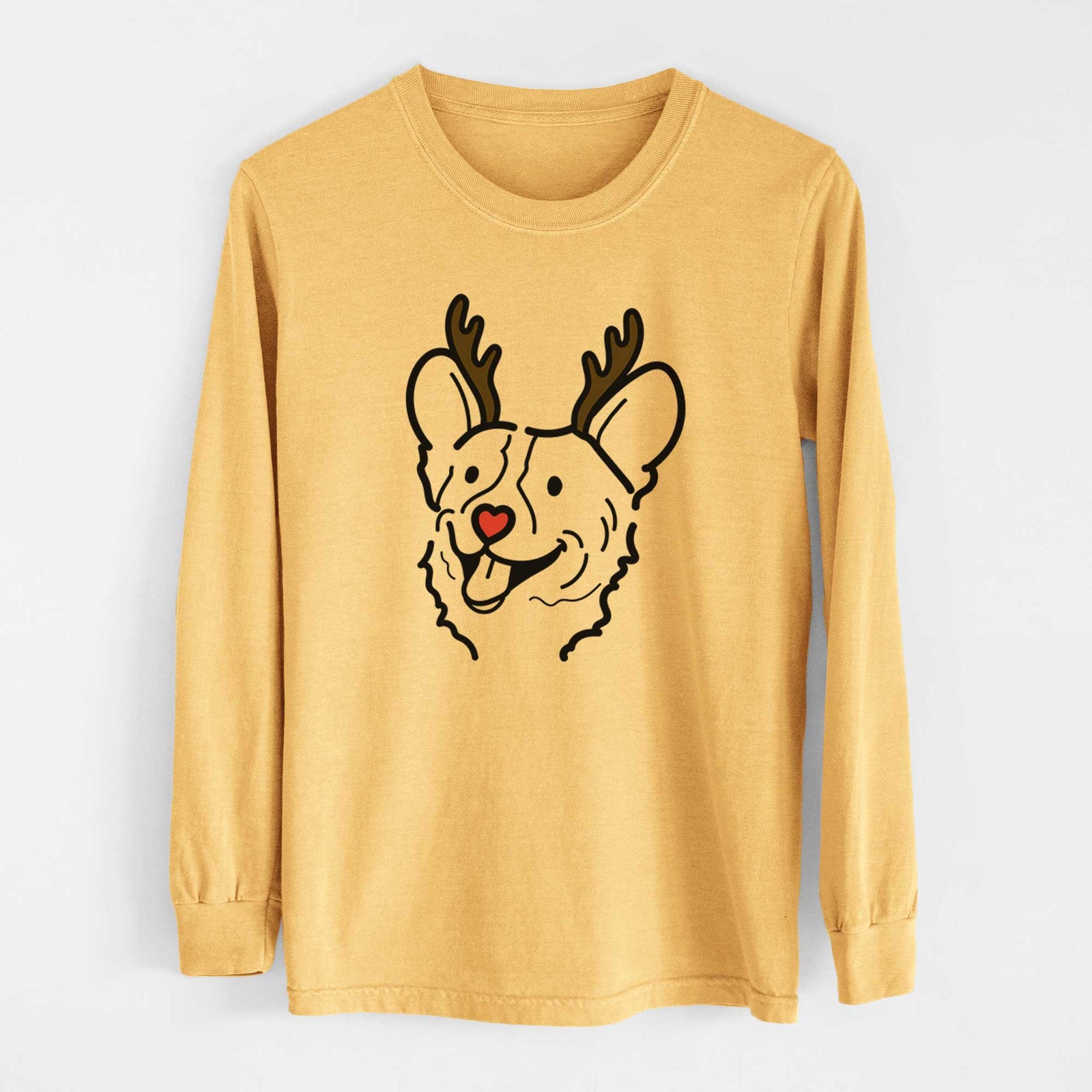 Red Nose Corgi - Lily - Heavyweight 100% Cotton Long Sleeve