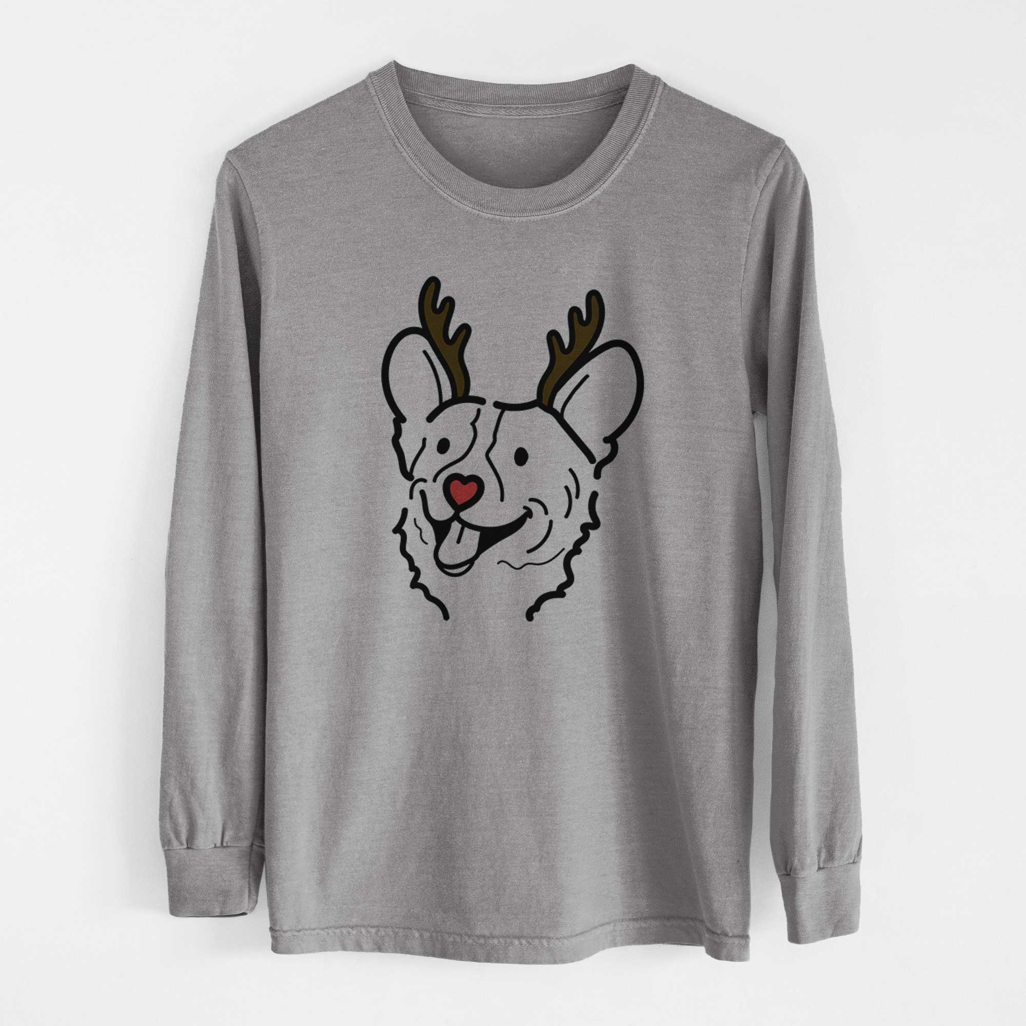 Red Nose Corgi - Lily - Heavyweight 100% Cotton Long Sleeve