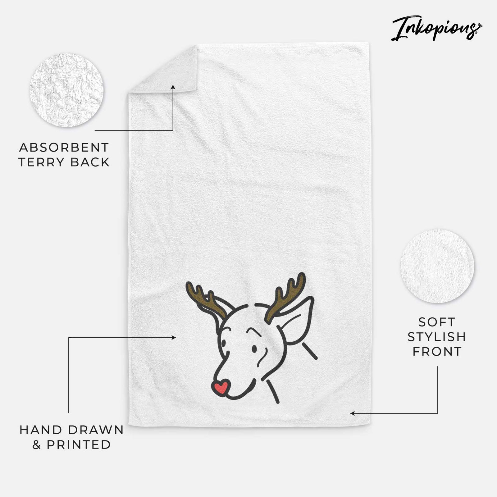 Red Nose Mixed Breed - Lucky - Decorative Hand Towel