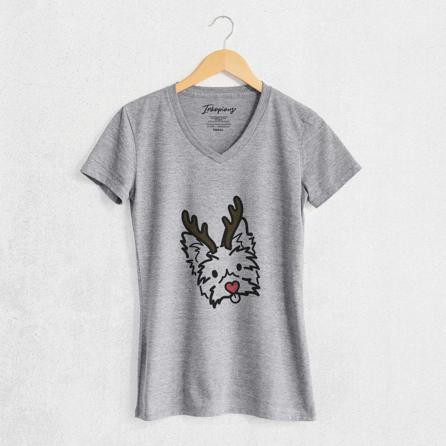 Red Nose Yorkshire Terrier - Luna - Women's V-neck Shirt