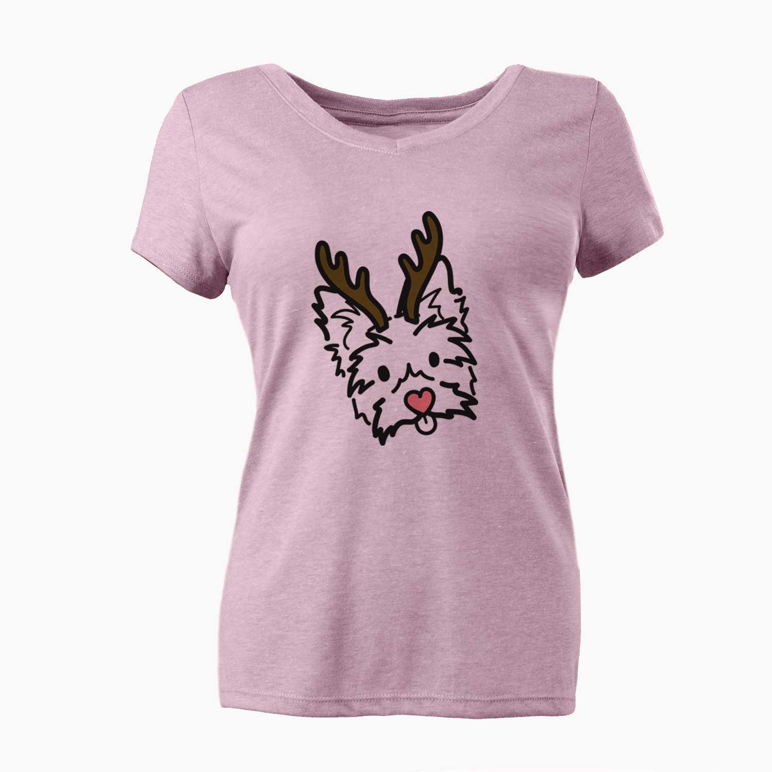 Red Nose Yorkshire Terrier - Luna - Women's V-neck Shirt