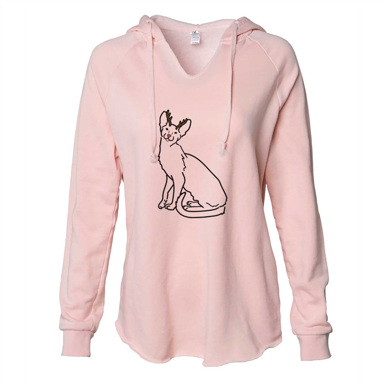 Red Nose Oriental Shorthair Cat - Lyra - Cali Wave Hooded Sweatshirt