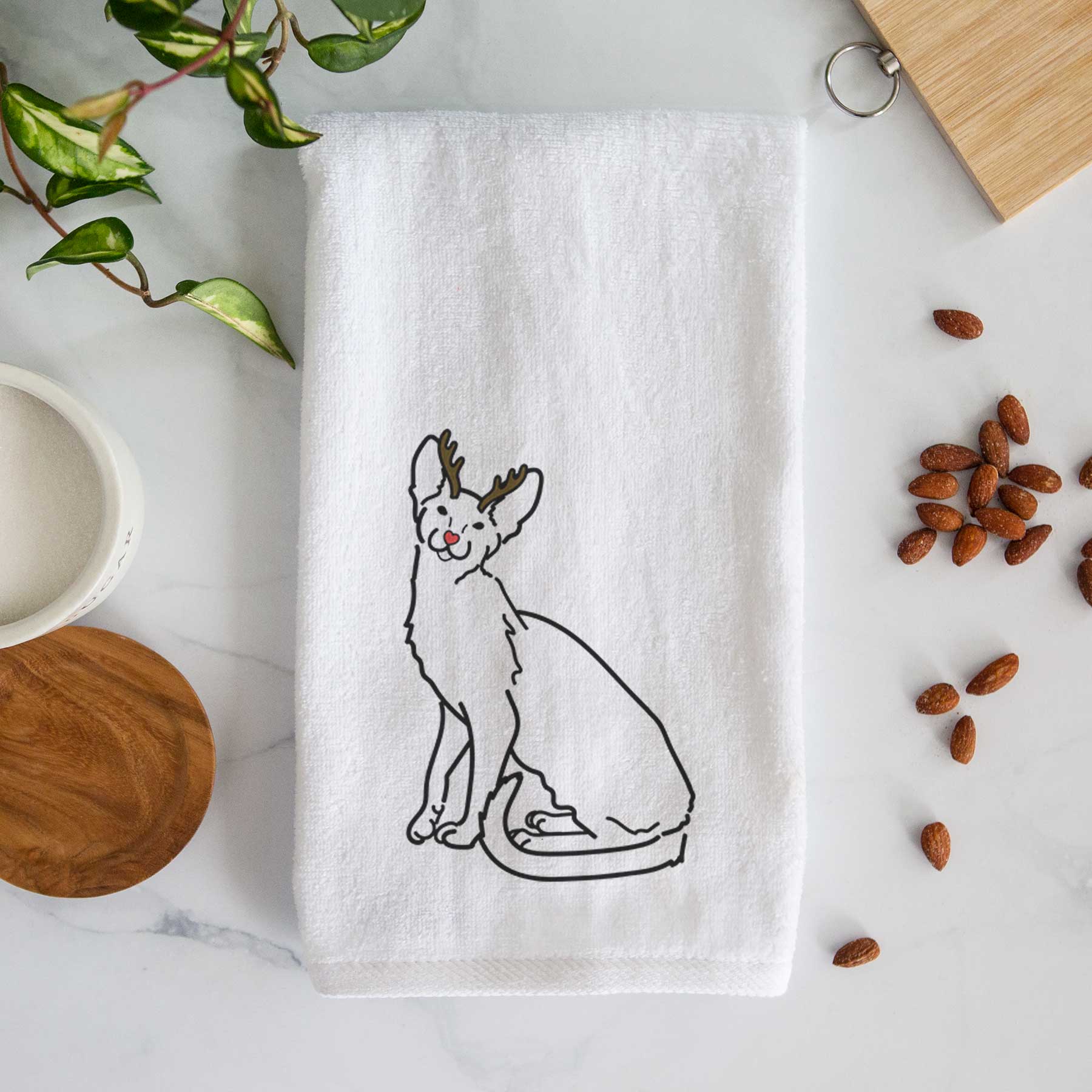 Red Nose Oriental Shorthair Cat - Lyra - Decorative Hand Towel