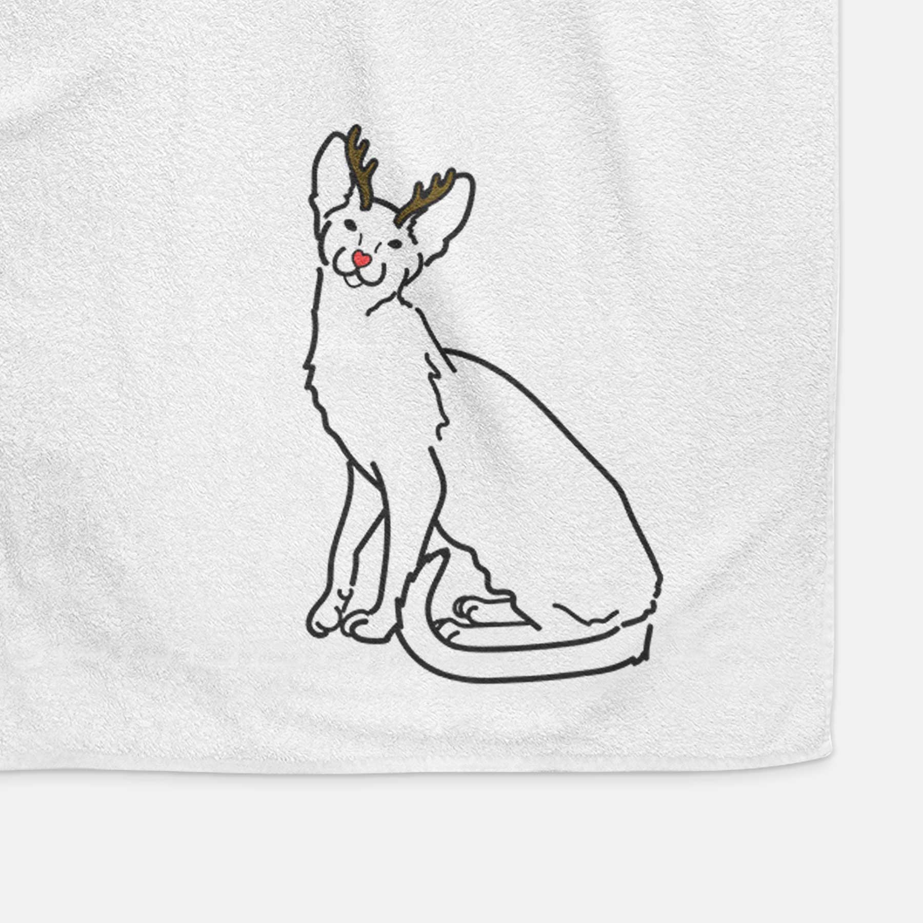 Red Nose Oriental Shorthair Cat - Lyra - Decorative Hand Towel